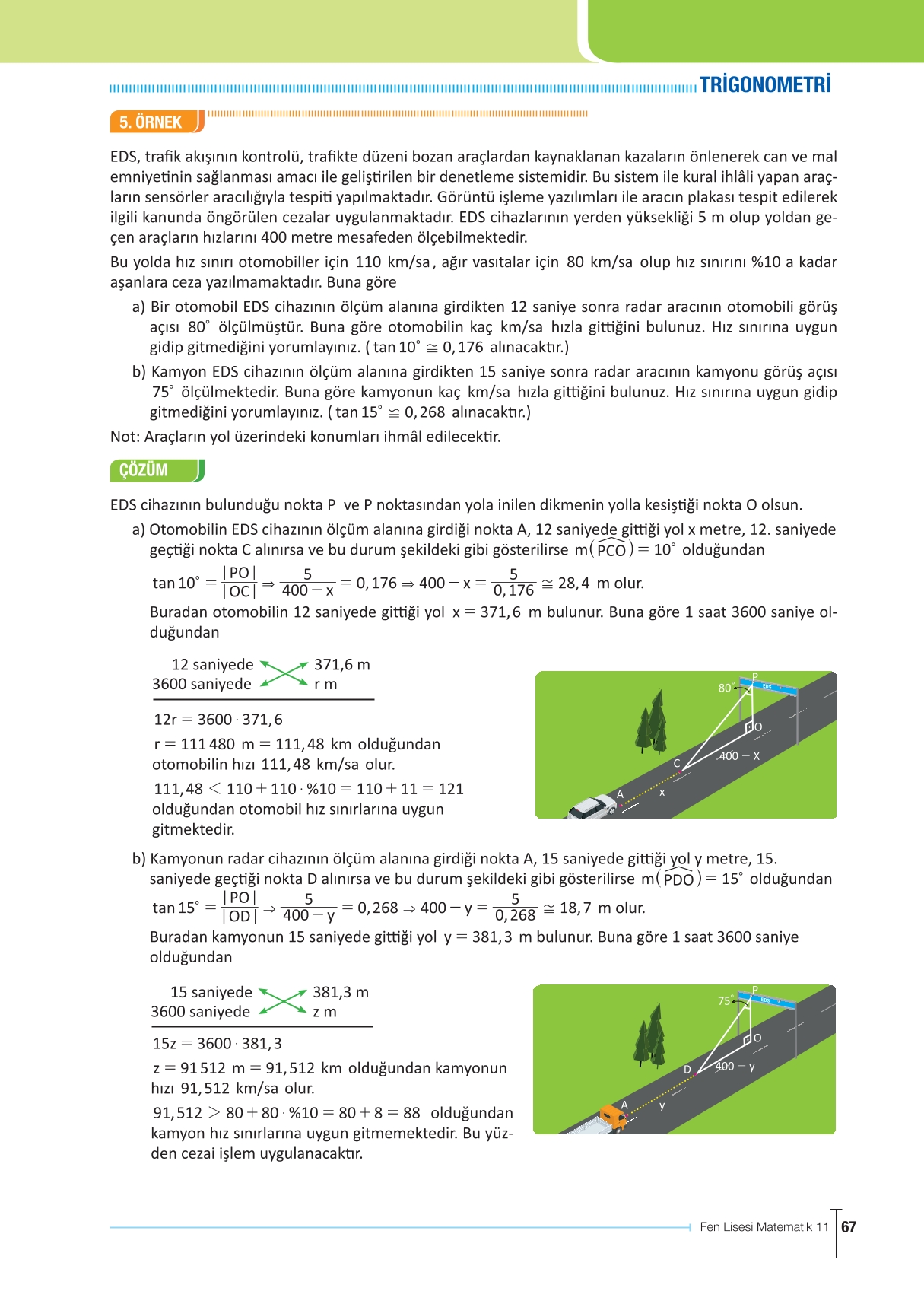 11. Sınıf Meb Yayınları Fen Lisesi Matematik Ders Kitabı Sayfa 67 Cevapları