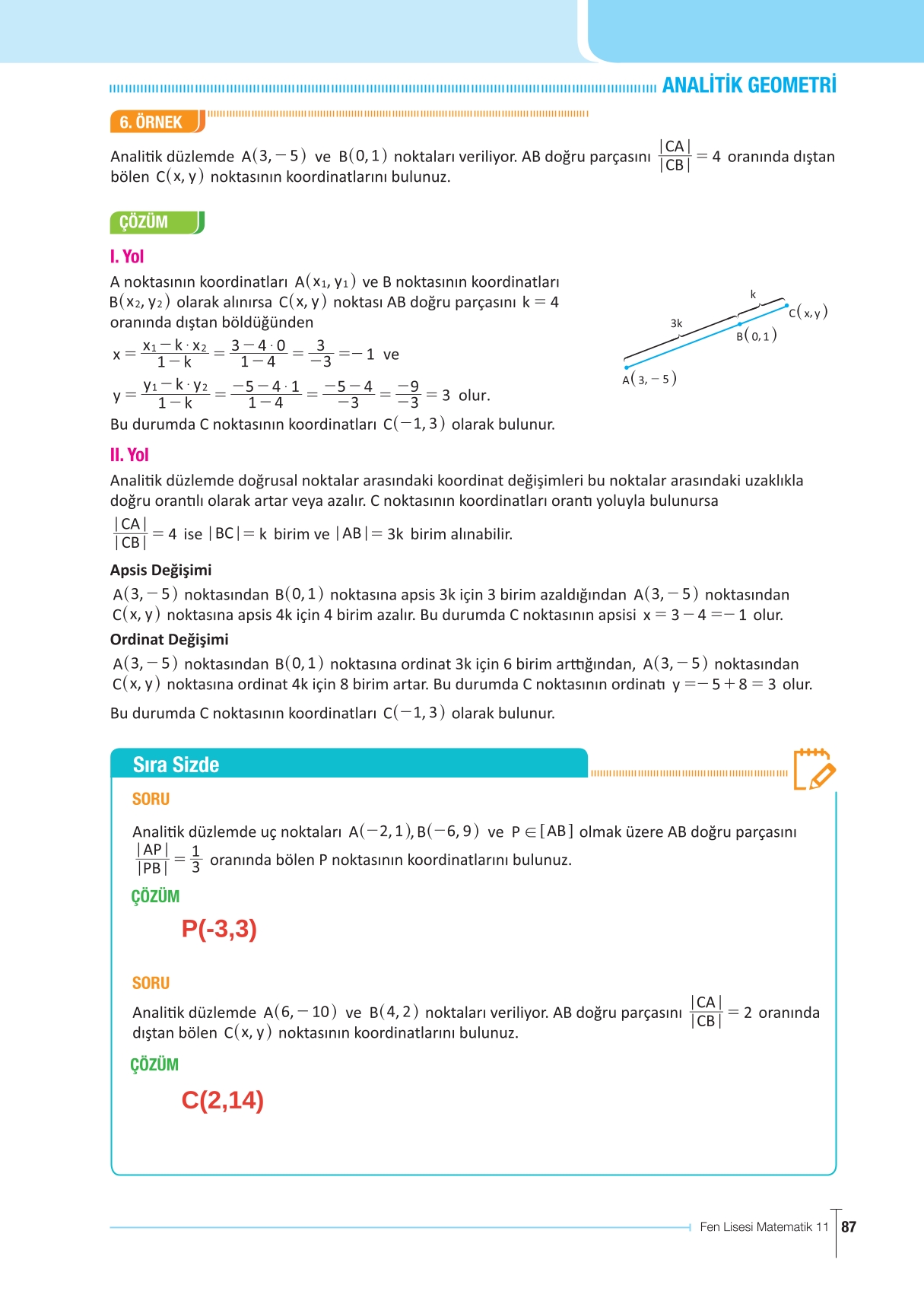 11. Sınıf Meb Yayınları Fen Lisesi Matematik Ders Kitabı Sayfa 87 Cevapları