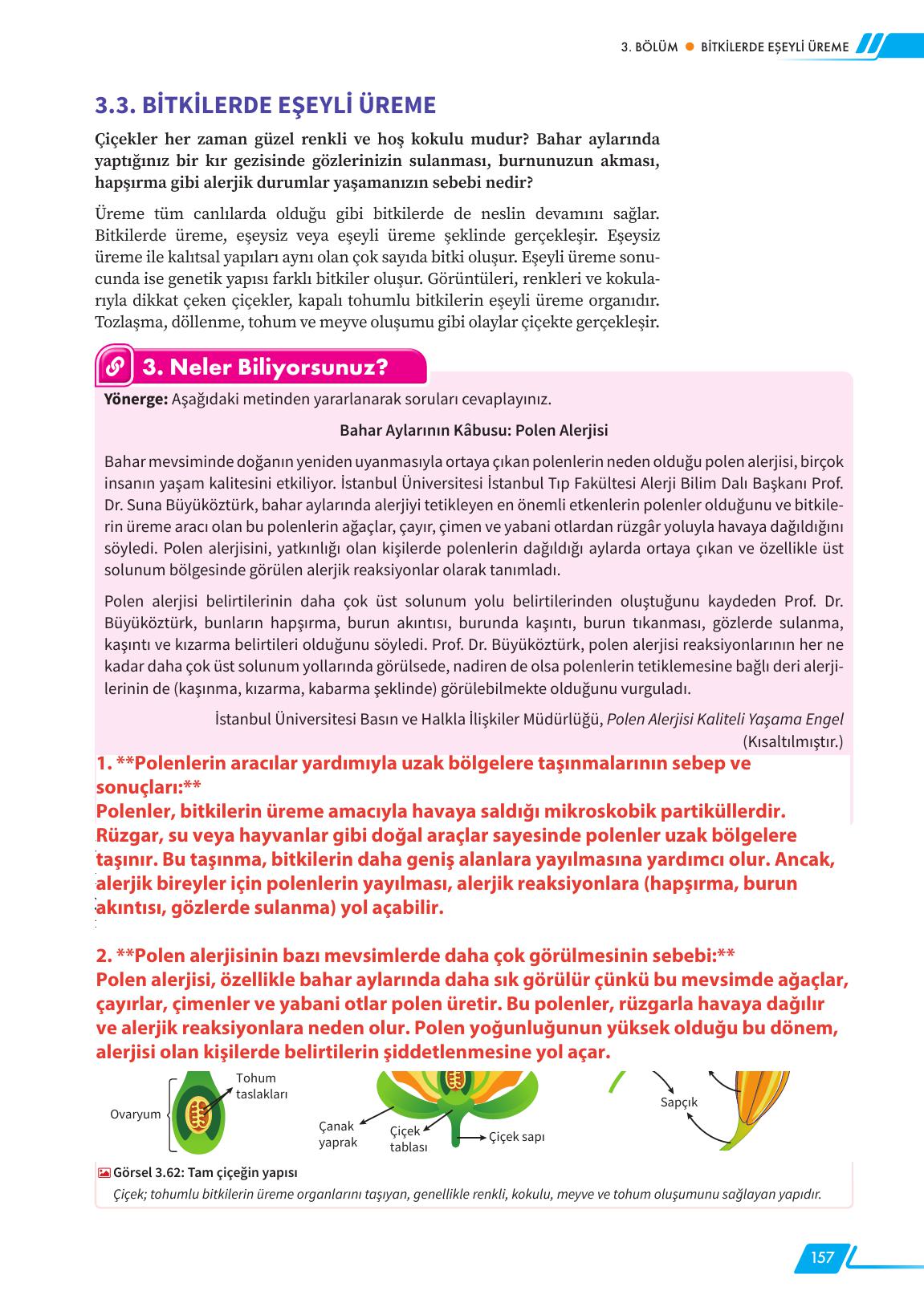 12. Sınıf Meb Yayınları Fen Lisesi Biyoloji Ders Kitabı Sayfa 157 Cevapları 12. Sınıf Meb Yayınları Fen Lisesi Biyoloji Ders Kitabı Sayfa 157 Cevapları