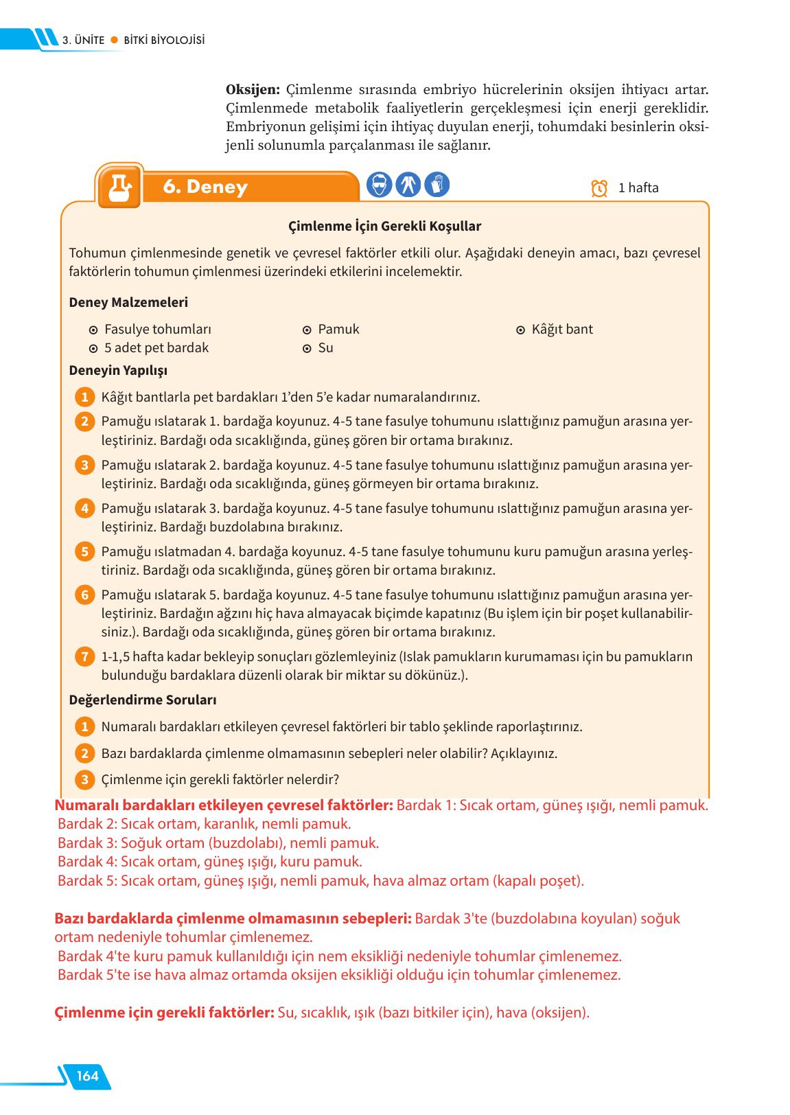 12. Sınıf Meb Yayınları Fen Lisesi Biyoloji Ders Kitabı Sayfa 164 Cevapları 12. Sınıf Meb Yayınları Fen Lisesi Biyoloji Ders Kitabı Sayfa 164 Cevapları