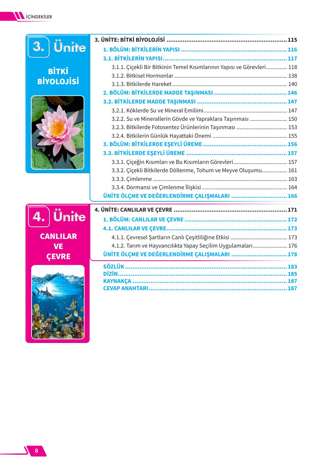 12. Sınıf Meb Yayınları Fen Lisesi Biyoloji Ders Kitabı Sayfa 8 Cevapları