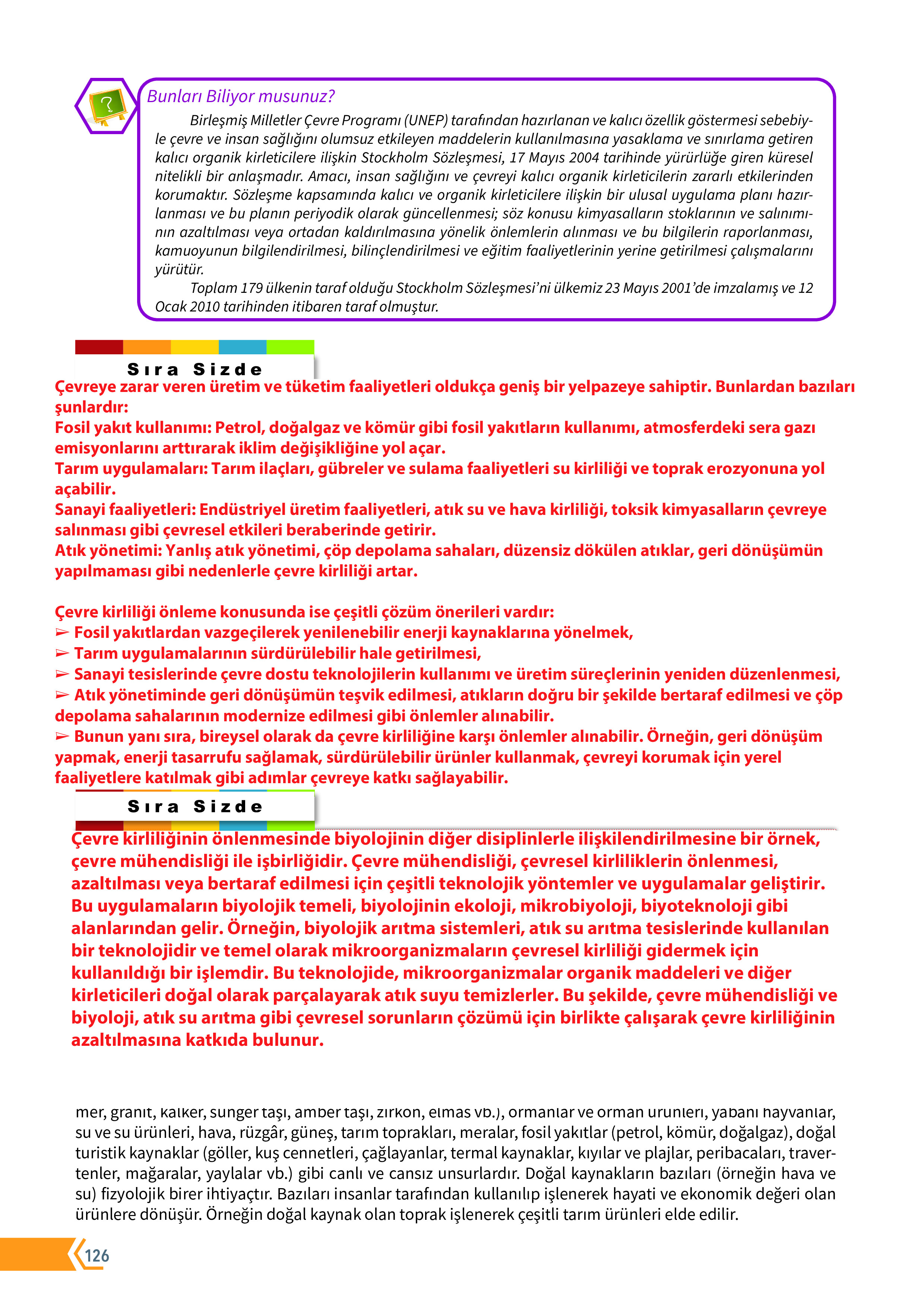 10. Sınıf Meb Yayınları Fen Lisesi Biyoloji Ders Kitabı Sayfa 126 Cevapları