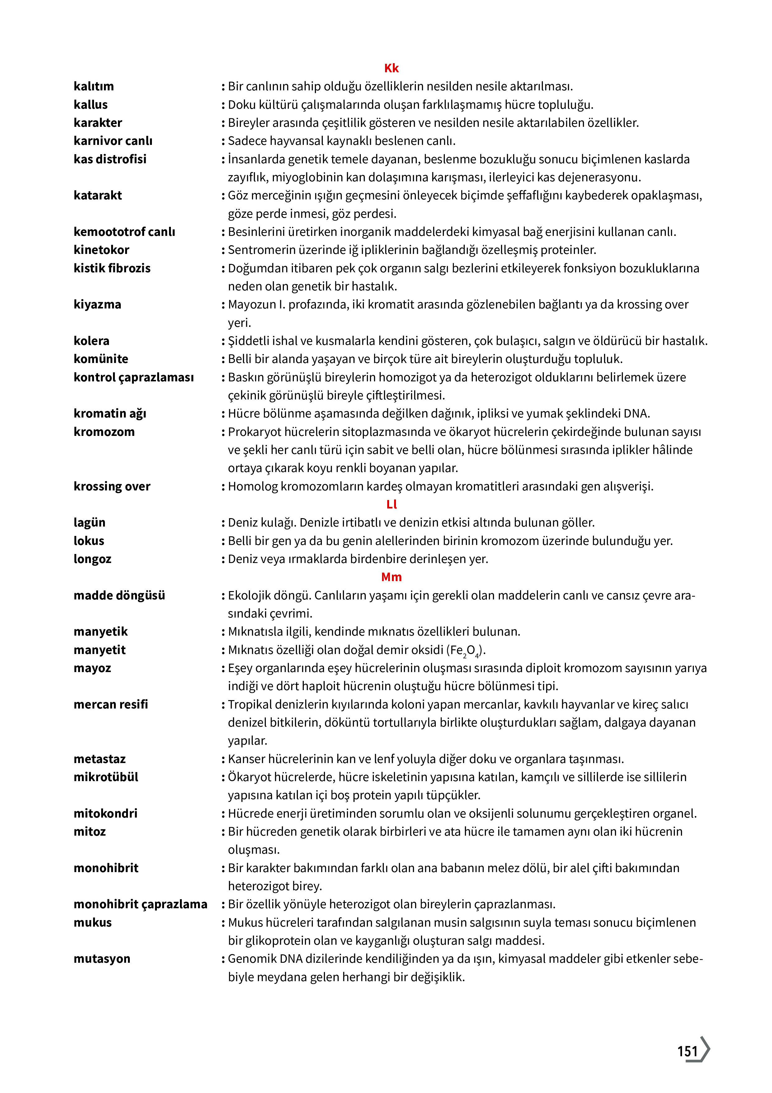 10. Sınıf Meb Yayınları Fen Lisesi Biyoloji Ders Kitabı Sayfa 151 Cevapları
