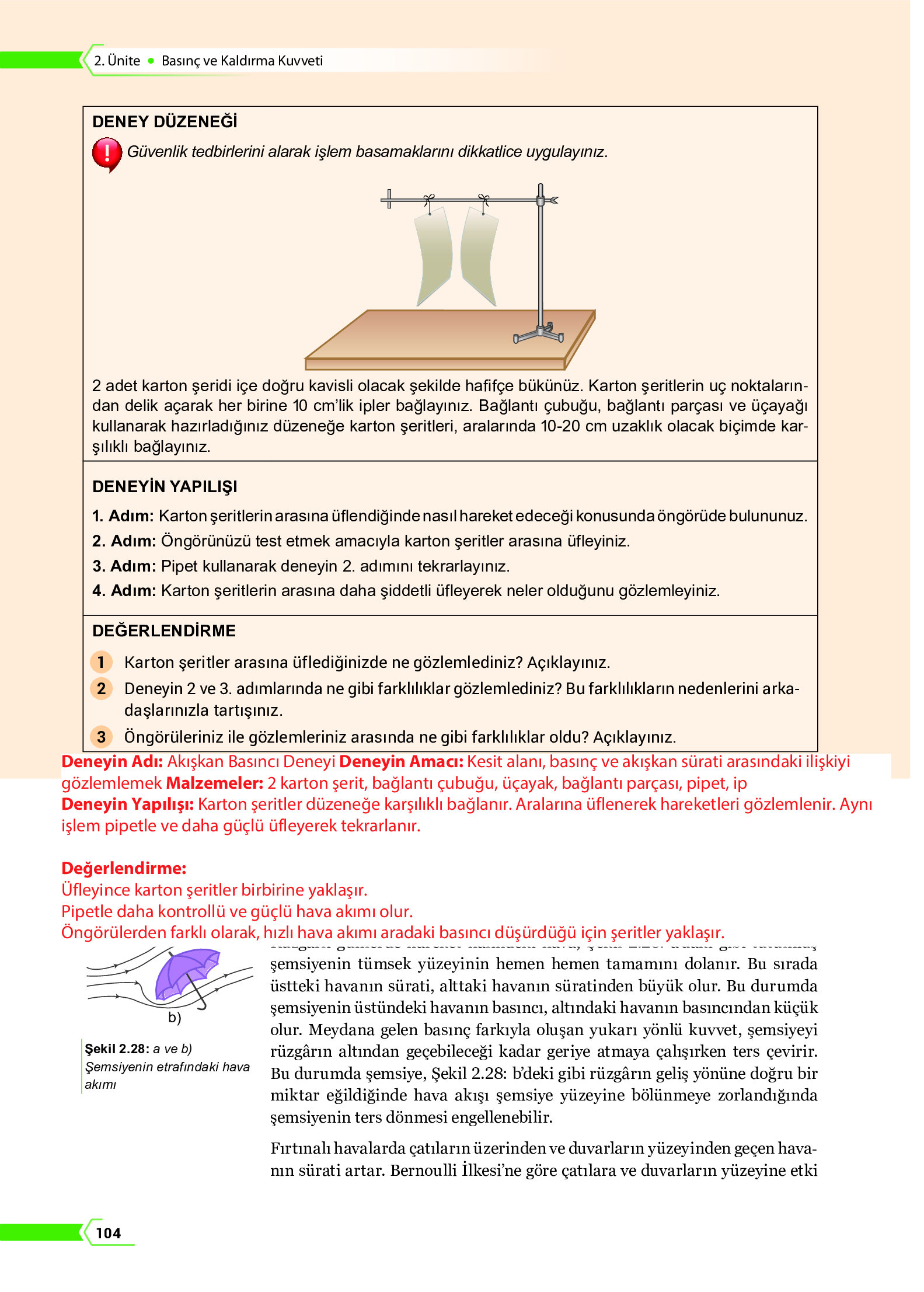 10. Sınıf Meb Yayınları Fen Lisesi Fizik Ders Kitabı Sayfa 104 Cevapları