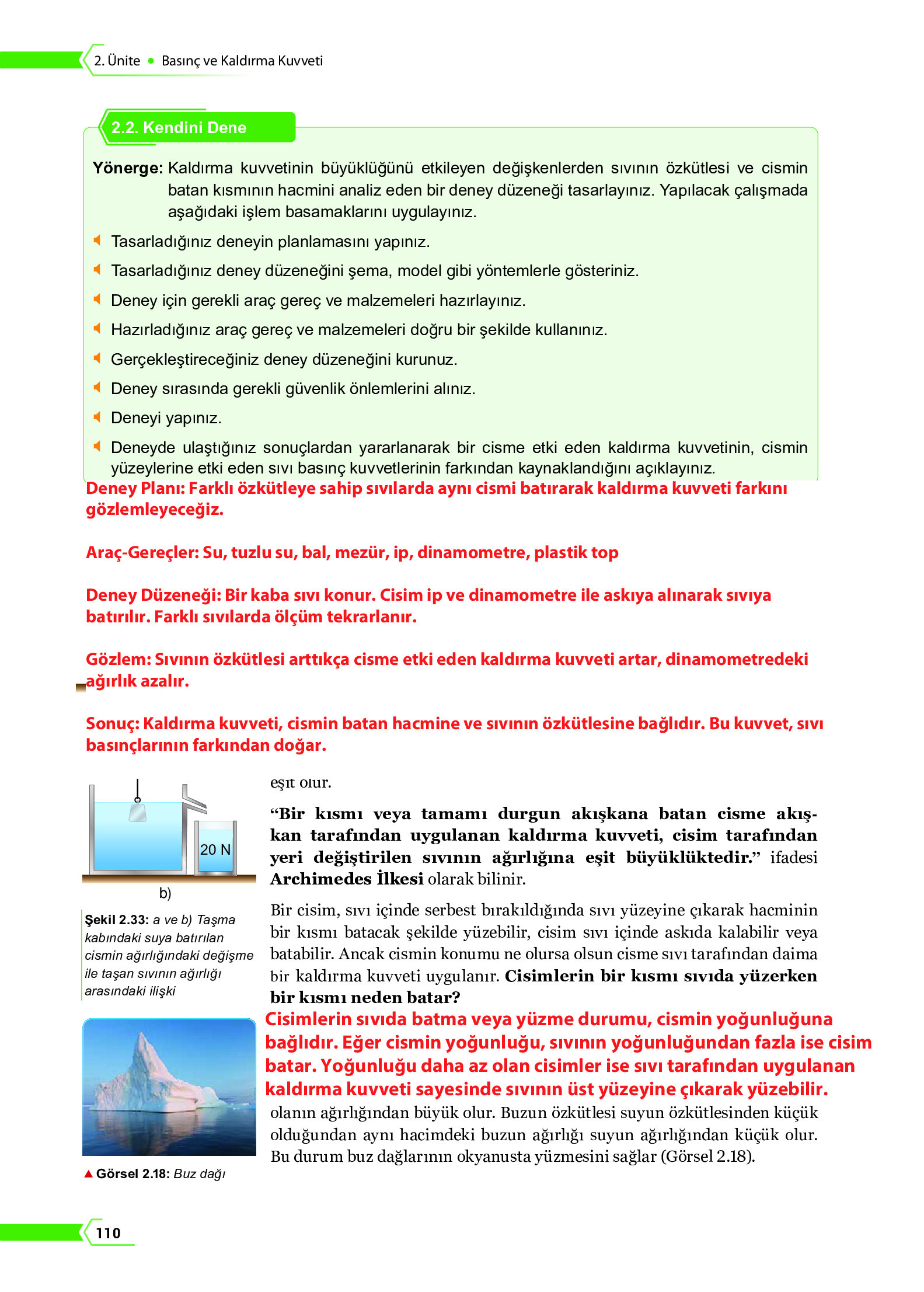 10. Sınıf Meb Yayınları Fen Lisesi Fizik Ders Kitabı Sayfa 110 Cevapları