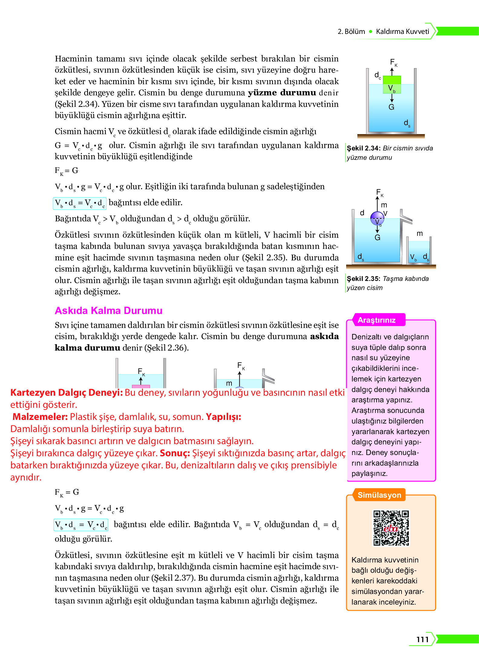 10. Sınıf Meb Yayınları Fen Lisesi Fizik Ders Kitabı Sayfa 111 Cevapları