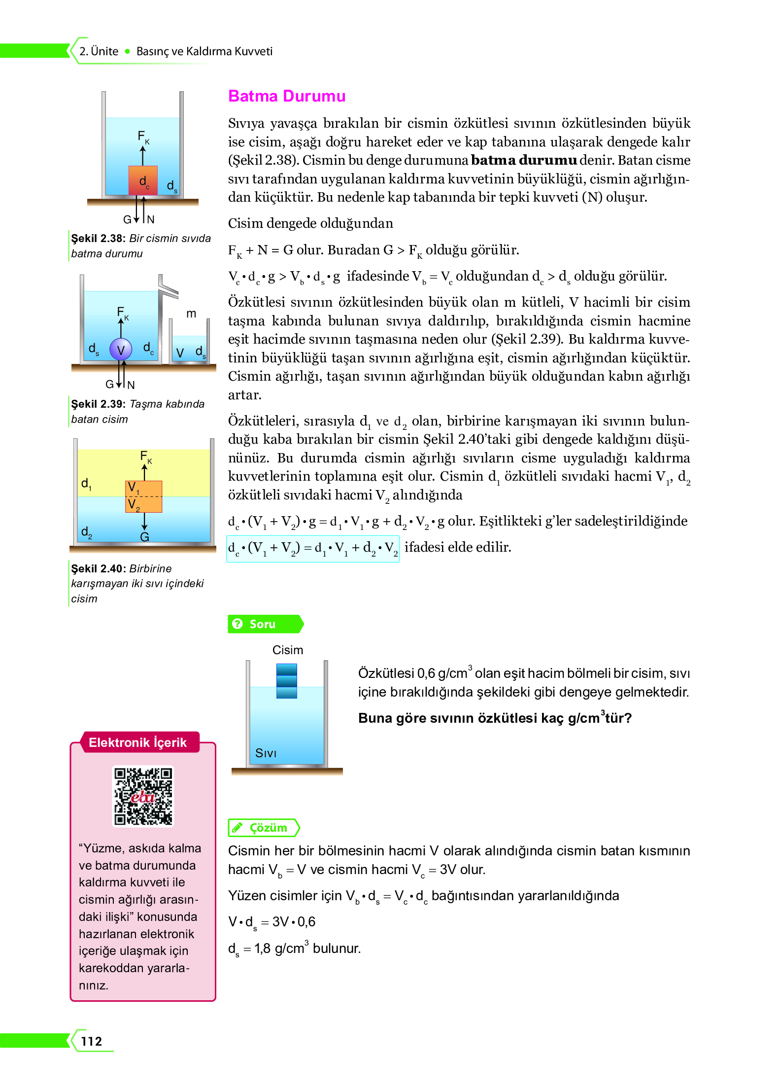 10. Sınıf Meb Yayınları Fen Lisesi Fizik Ders Kitabı Sayfa 112 Cevapları