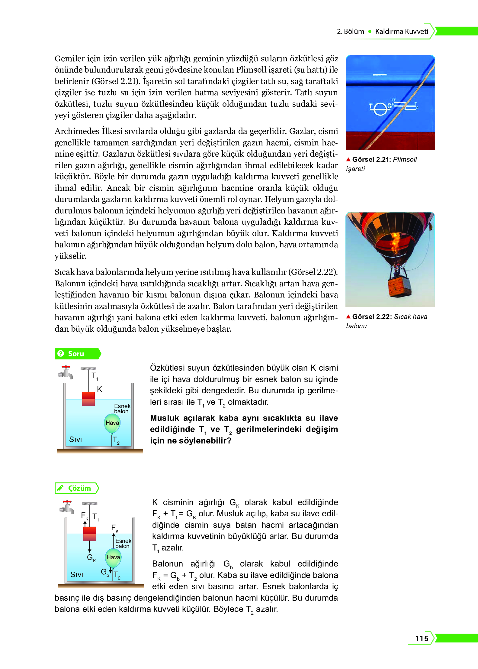 10. Sınıf Meb Yayınları Fen Lisesi Fizik Ders Kitabı Sayfa 115 Cevapları