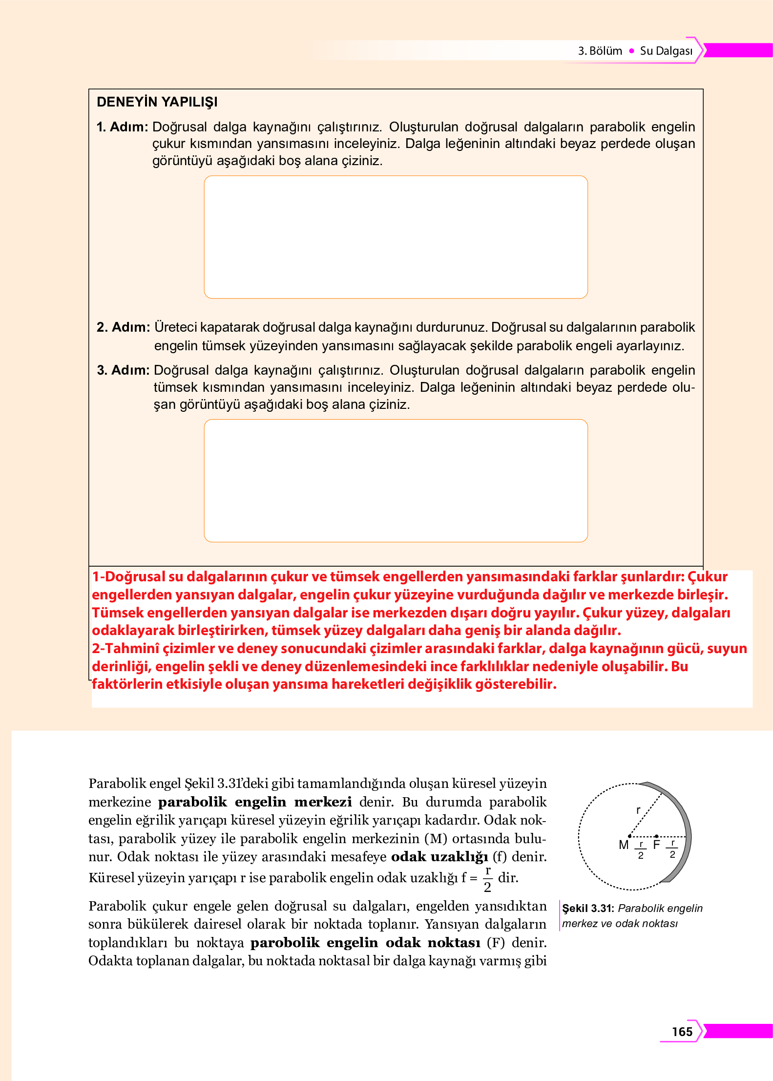 10. Sınıf Meb Yayınları Fen Lisesi Fizik Ders Kitabı Sayfa 165 Cevapları