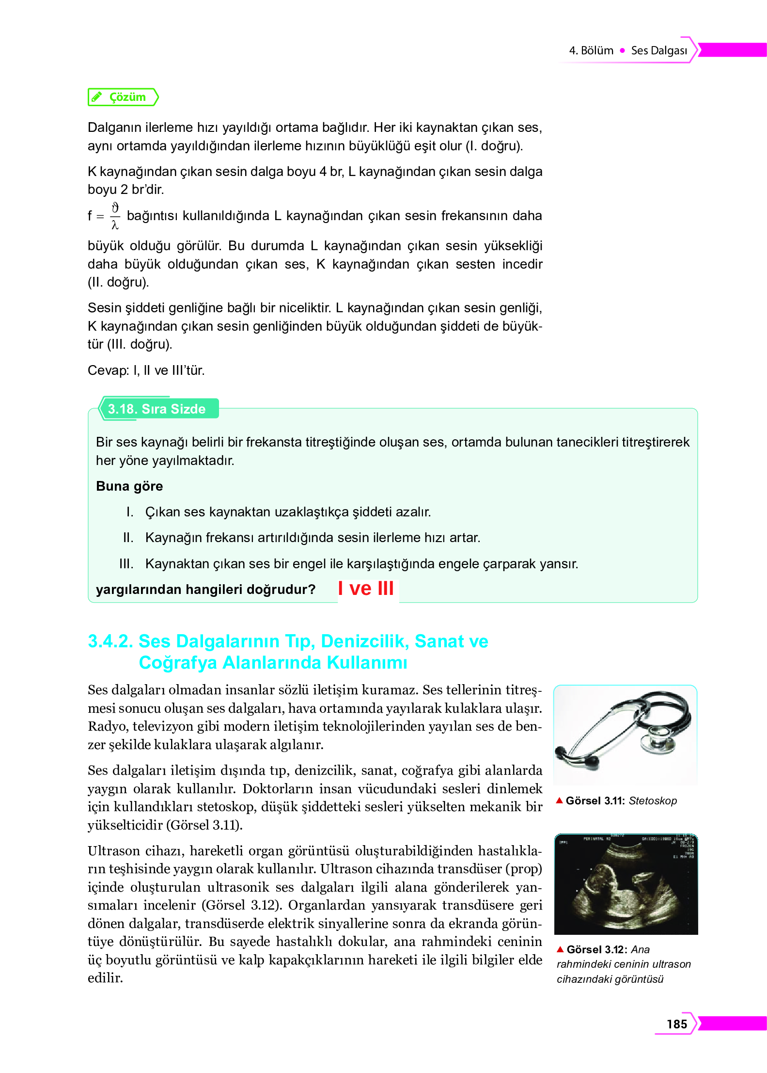 10. Sınıf Meb Yayınları Fen Lisesi Fizik Ders Kitabı Sayfa 185 Cevapları