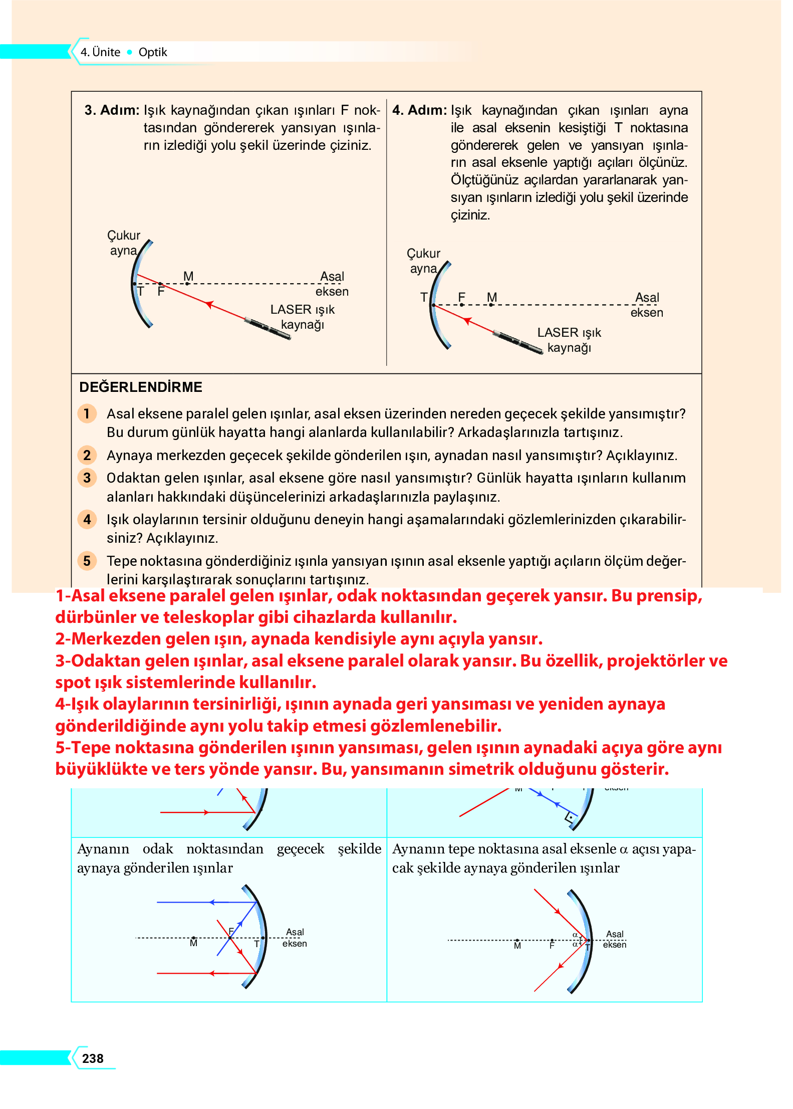 10. Sınıf Meb Yayınları Fen Lisesi Fizik Ders Kitabı Sayfa 238 Cevapları