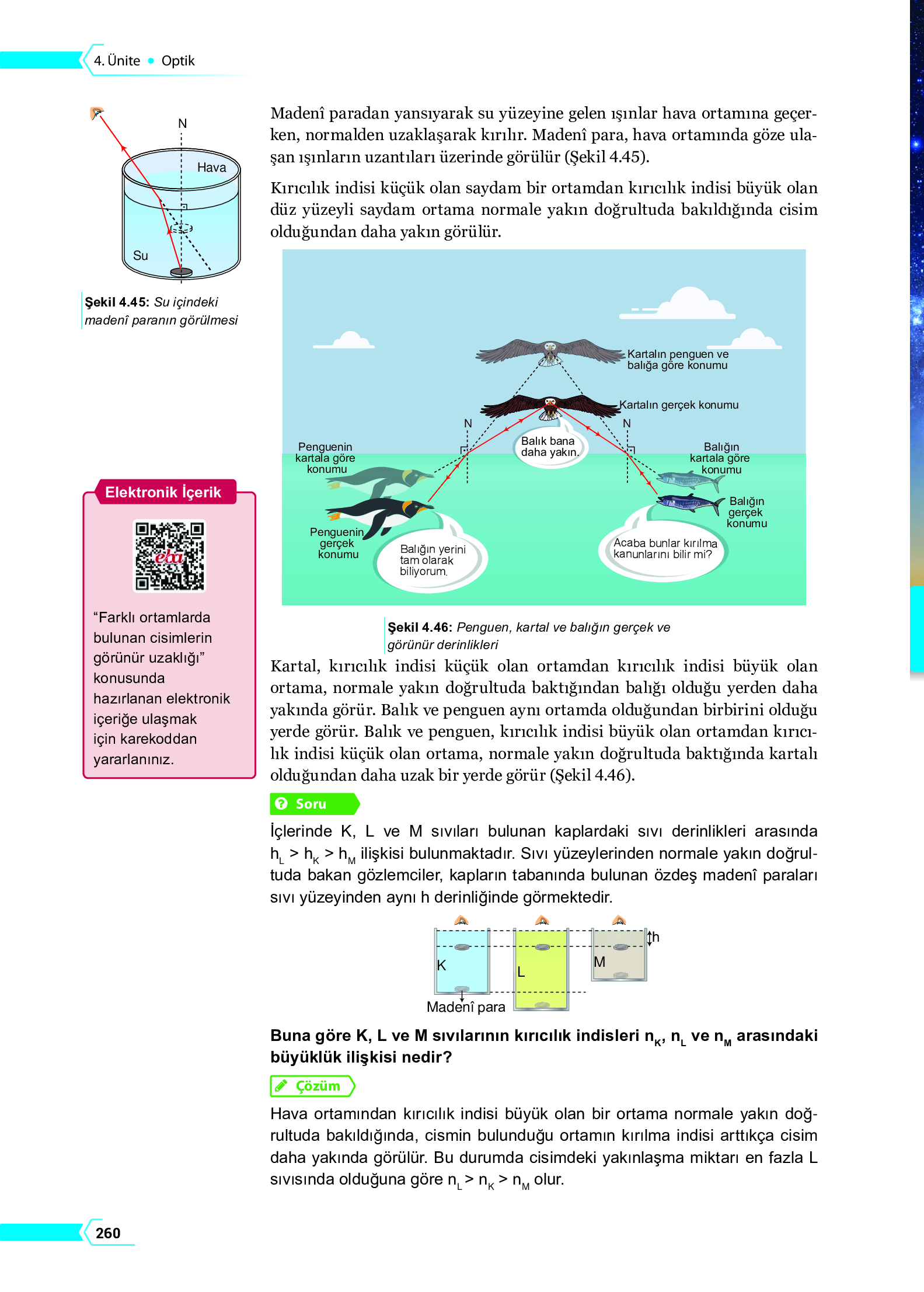 10. Sınıf Meb Yayınları Fen Lisesi Fizik Ders Kitabı Sayfa 260 Cevapları