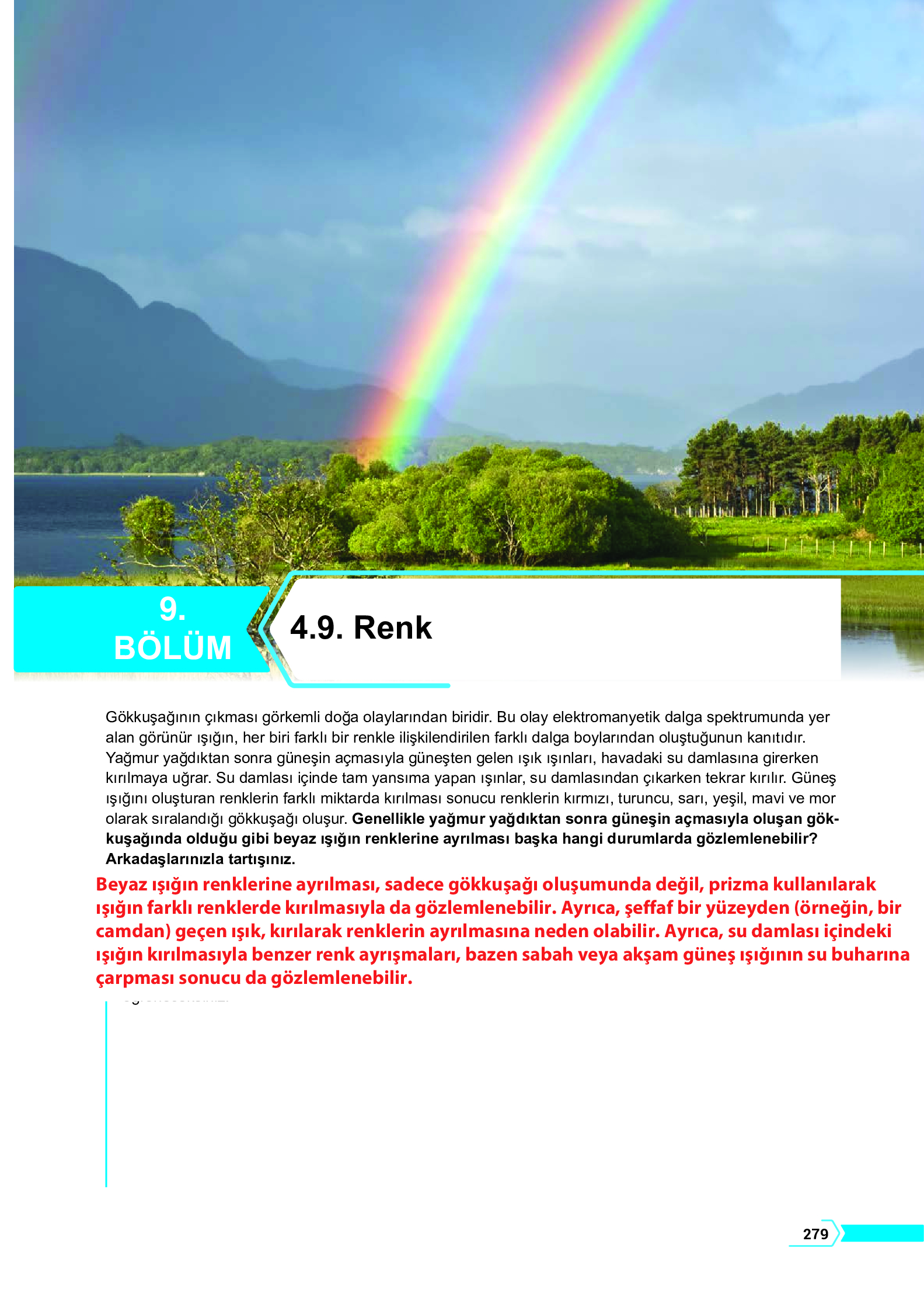 10. Sınıf Meb Yayınları Fen Lisesi Fizik Ders Kitabı Sayfa 279 Cevapları