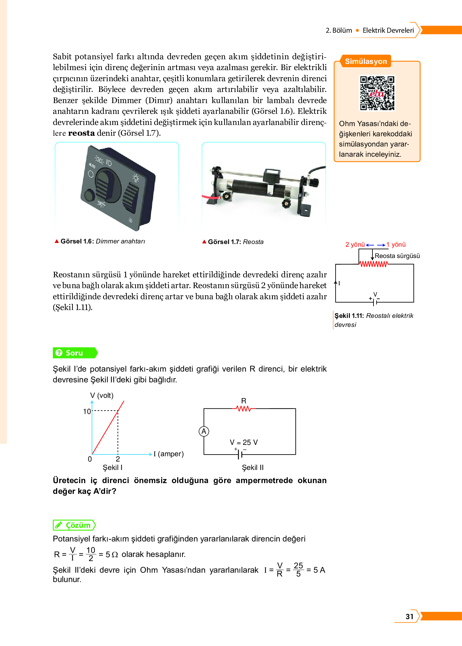 10. Sınıf Meb Yayınları Fen Lisesi Fizik Ders Kitabı Sayfa 31 Cevapları