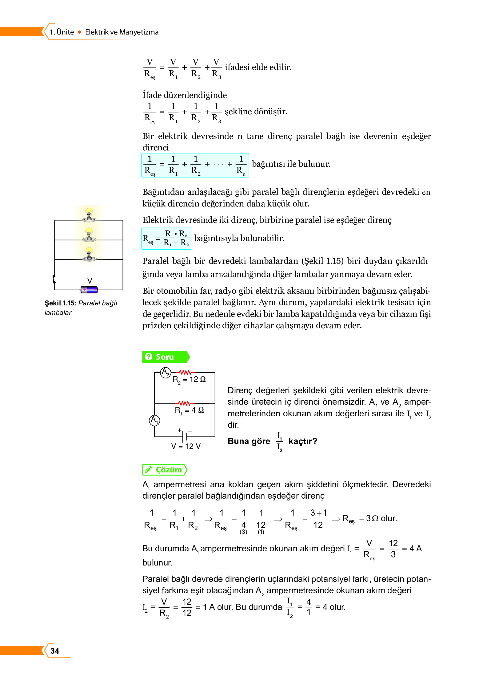 10. Sınıf Meb Yayınları Fen Lisesi Fizik Ders Kitabı Sayfa 34 Cevapları