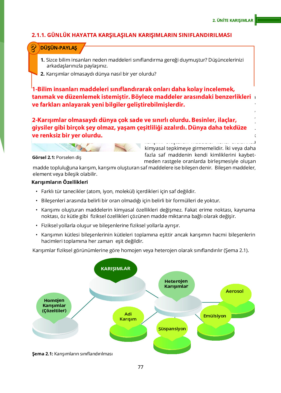 10. Sınıf Meb Yayınları Fen Lisesi Kimya Ders Kitabı Sayfa 77 Cevapları