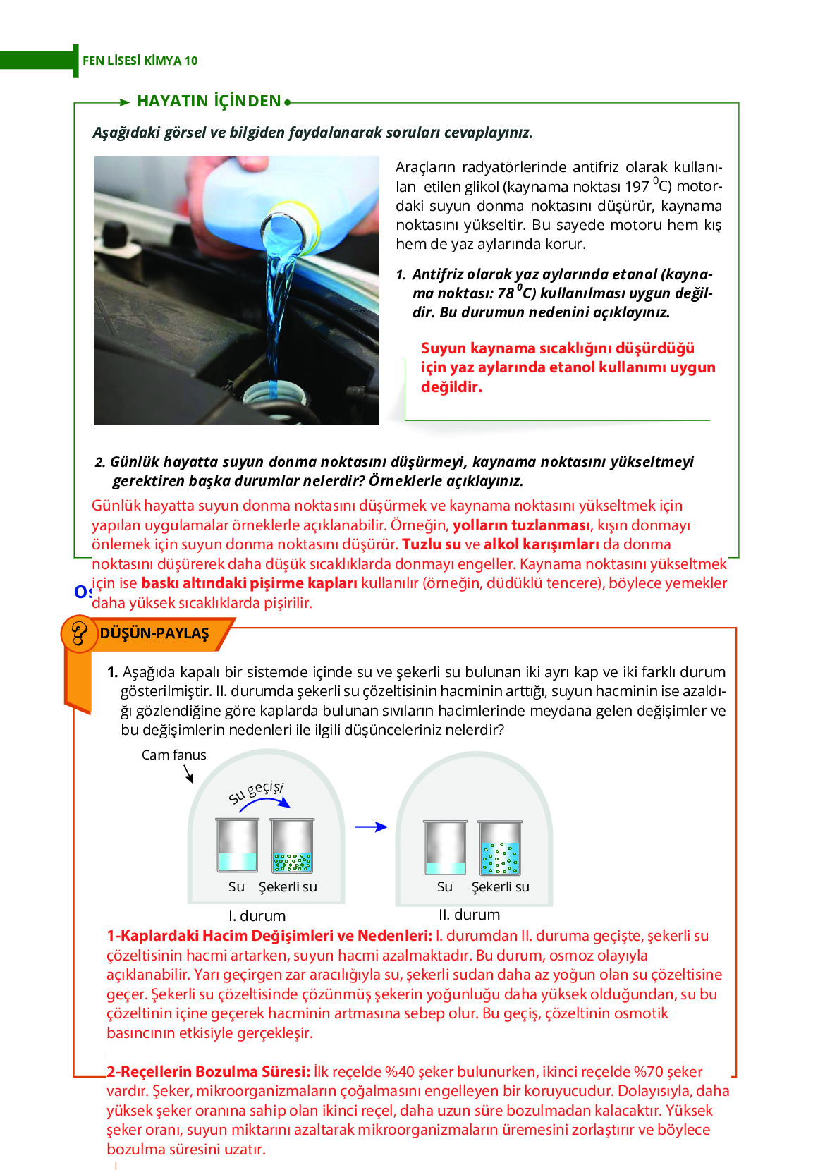 10. Sınıf Meb Yayınları Fen Lisesi Kimya Ders Kitabı Sayfa 92 Cevapları