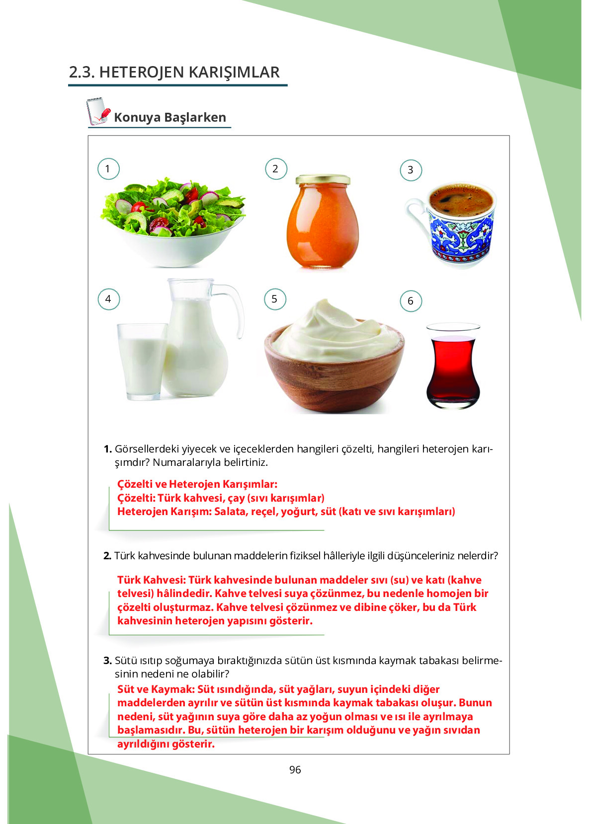 10. Sınıf Meb Yayınları Fen Lisesi Kimya Ders Kitabı Sayfa 96 Cevapları