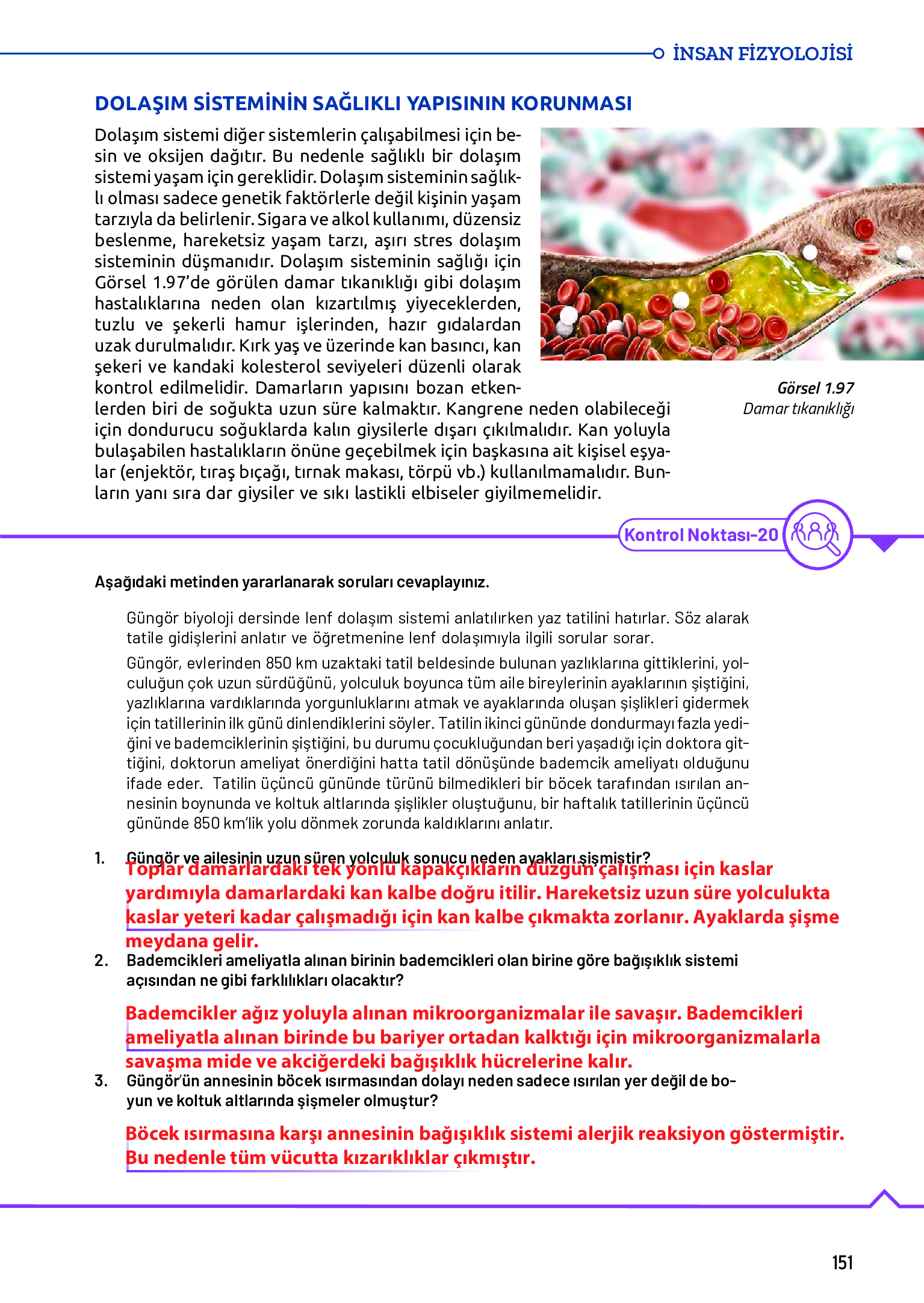 11. Sınıf Meb Yayınları Fen Lisesi Biyoloji Ders Kitabı Sayfa 151 Cevapları