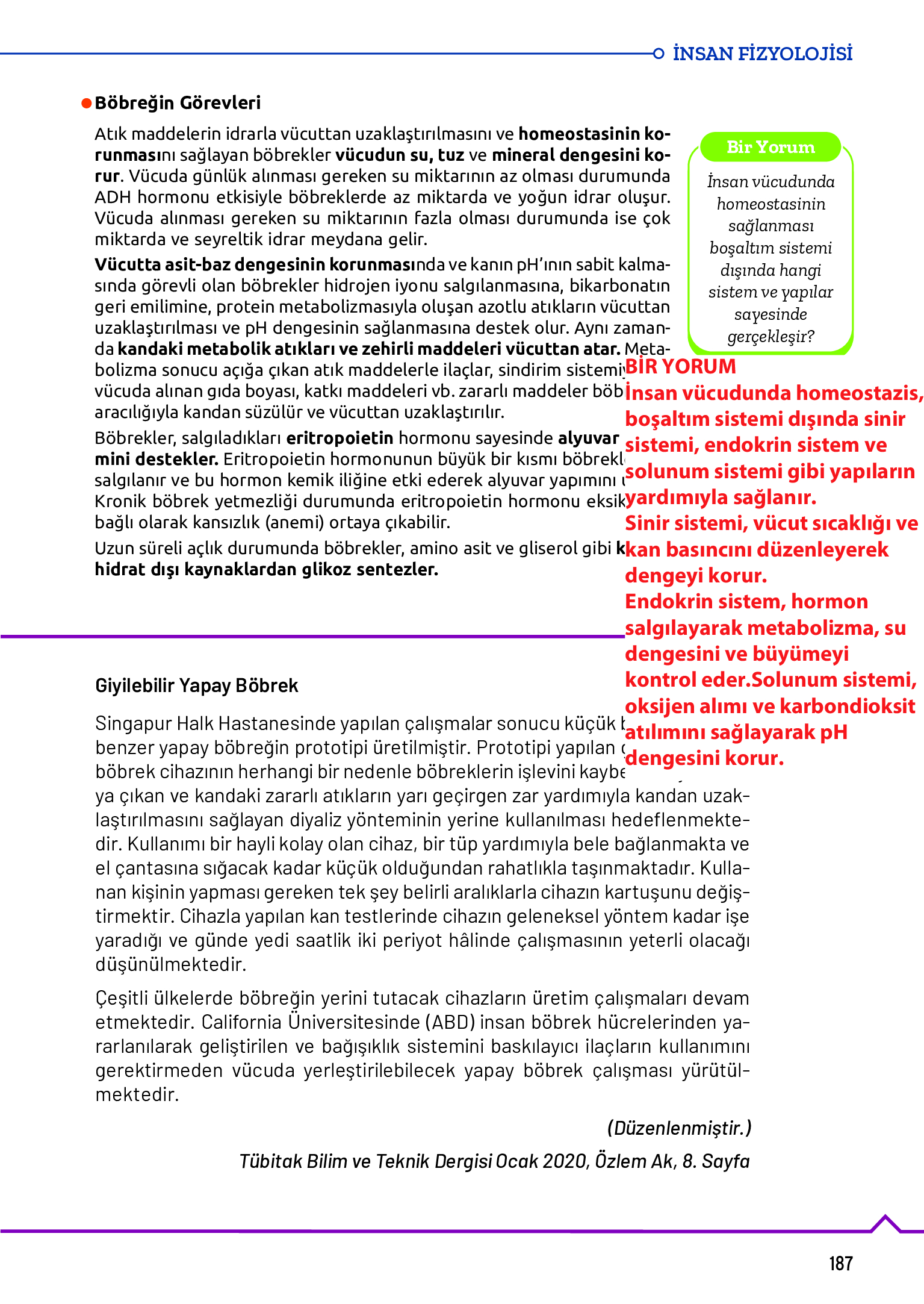 11. Sınıf Meb Yayınları Fen Lisesi Biyoloji Ders Kitabı Sayfa 187 Cevapları 11. Sınıf Meb Yayınları Fen Lisesi Biyoloji Ders Kitabı Sayfa 187 Cevapları