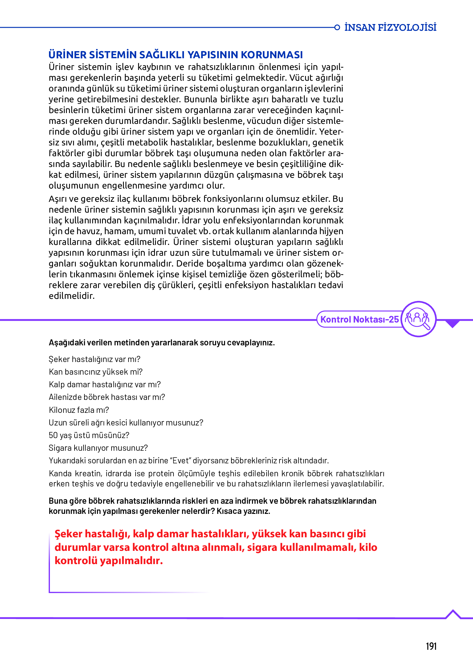 11. Sınıf Meb Yayınları Fen Lisesi Biyoloji Ders Kitabı Sayfa 191 Cevapları