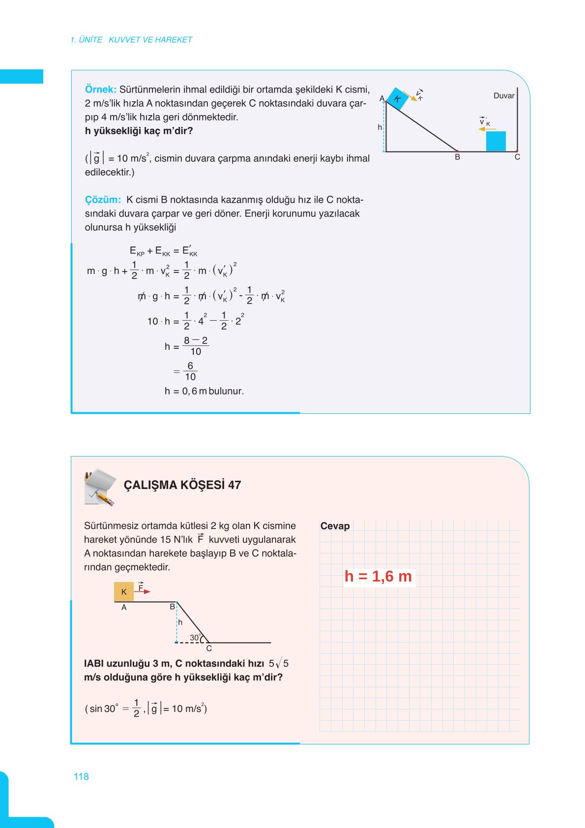 11. Sınıf Meb Yayınları Fen Lisesi Fizik Ders Kitabı Sayfa 118 Cevapları