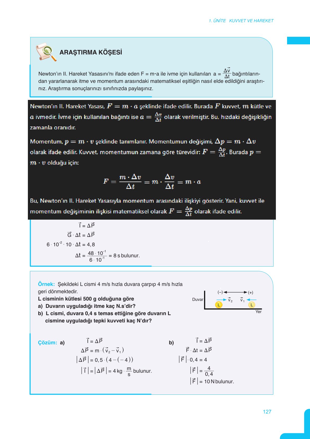 11. Sınıf Meb Yayınları Fen Lisesi Fizik Ders Kitabı Sayfa 127 Cevapları 11. Sınıf Meb Yayınları Fen Lisesi Fizik Ders Kitabı Sayfa 127 Cevapları