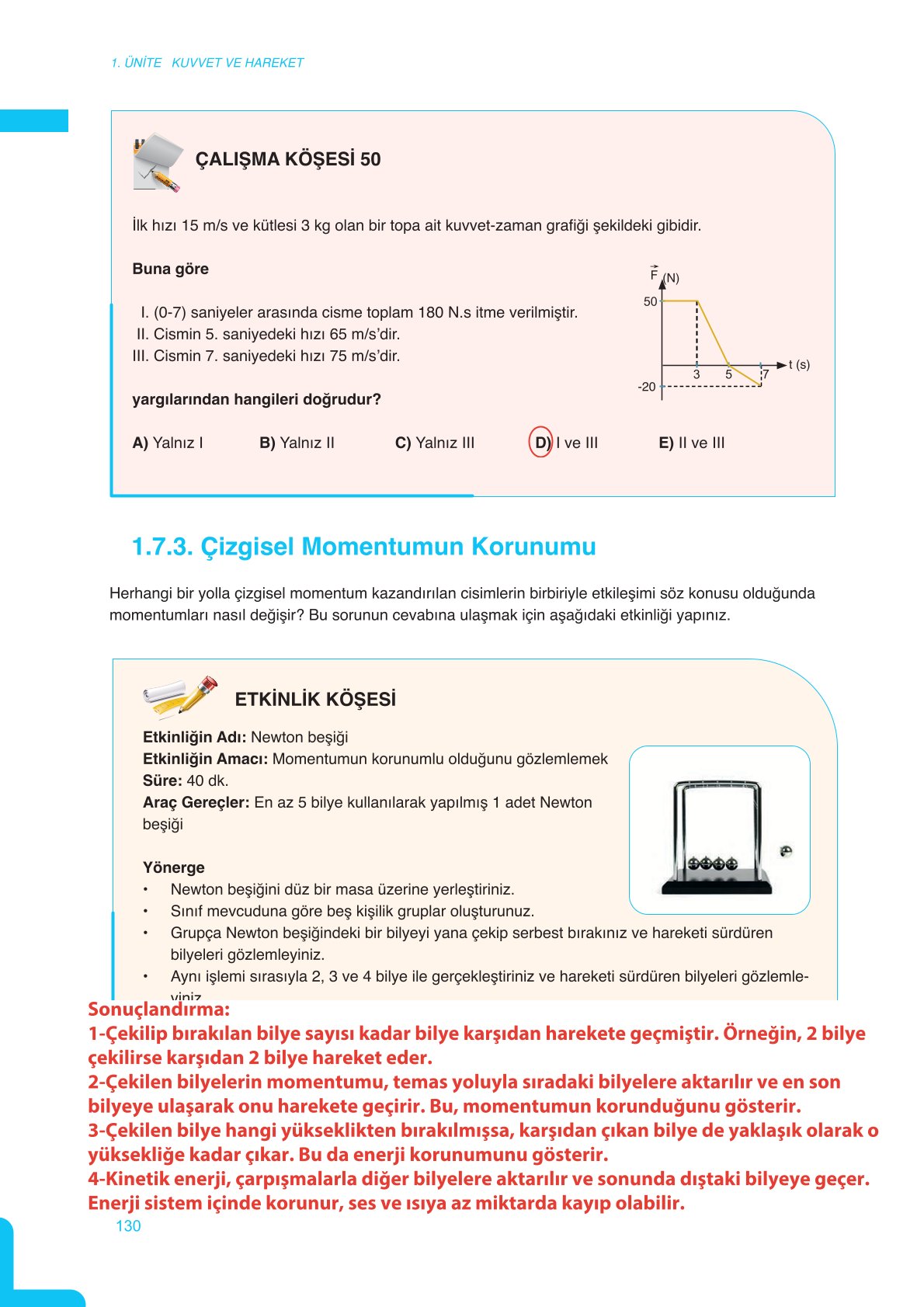 11. Sınıf Meb Yayınları Fen Lisesi Fizik Ders Kitabı Sayfa 130 Cevapları 11. Sınıf Meb Yayınları Fen Lisesi Fizik Ders Kitabı Sayfa 130 Cevapları