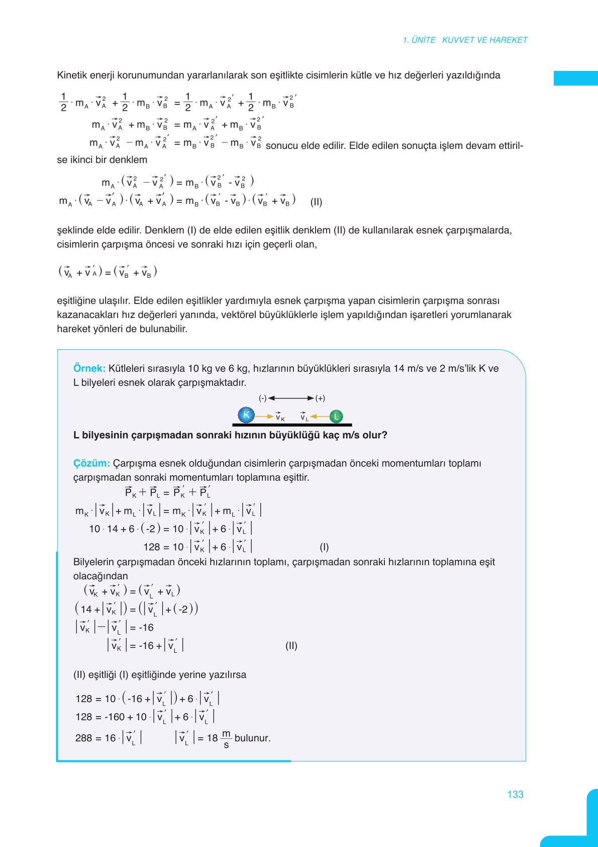11. Sınıf Meb Yayınları Fen Lisesi Fizik Ders Kitabı Sayfa 133 Cevapları
