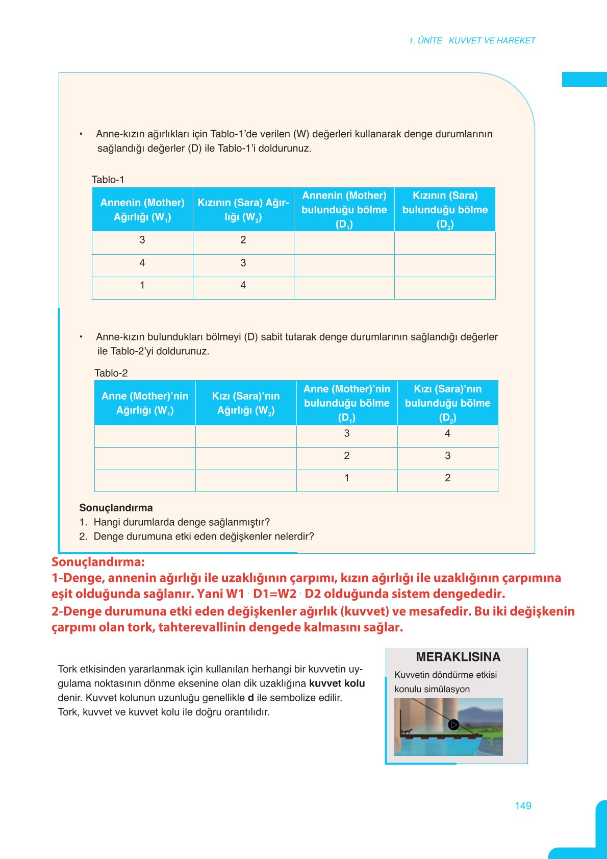 11. Sınıf Meb Yayınları Fen Lisesi Fizik Ders Kitabı Sayfa 149 Cevapları 11. Sınıf Meb Yayınları Fen Lisesi Fizik Ders Kitabı Sayfa 149 Cevapları