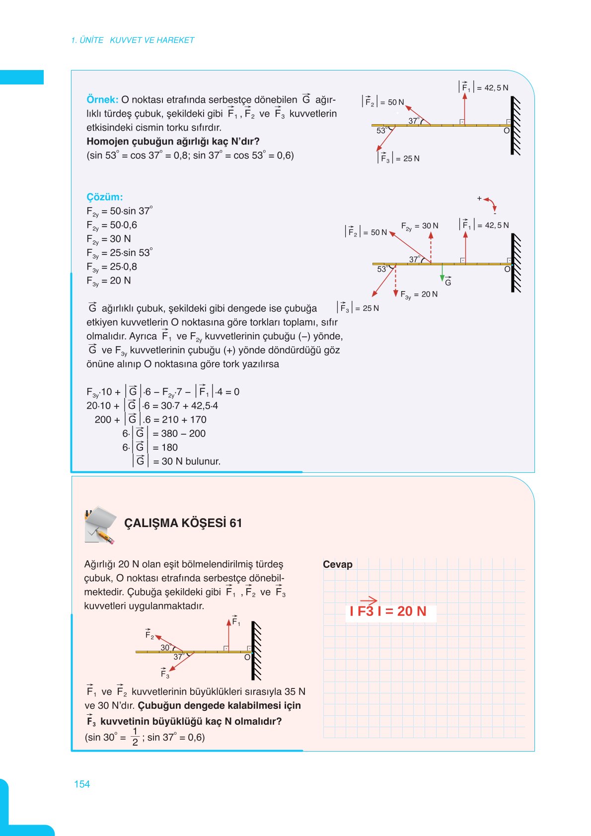 11. Sınıf Meb Yayınları Fen Lisesi Fizik Ders Kitabı Sayfa 154 Cevapları 11. Sınıf Meb Yayınları Fen Lisesi Fizik Ders Kitabı Sayfa 154 Cevapları