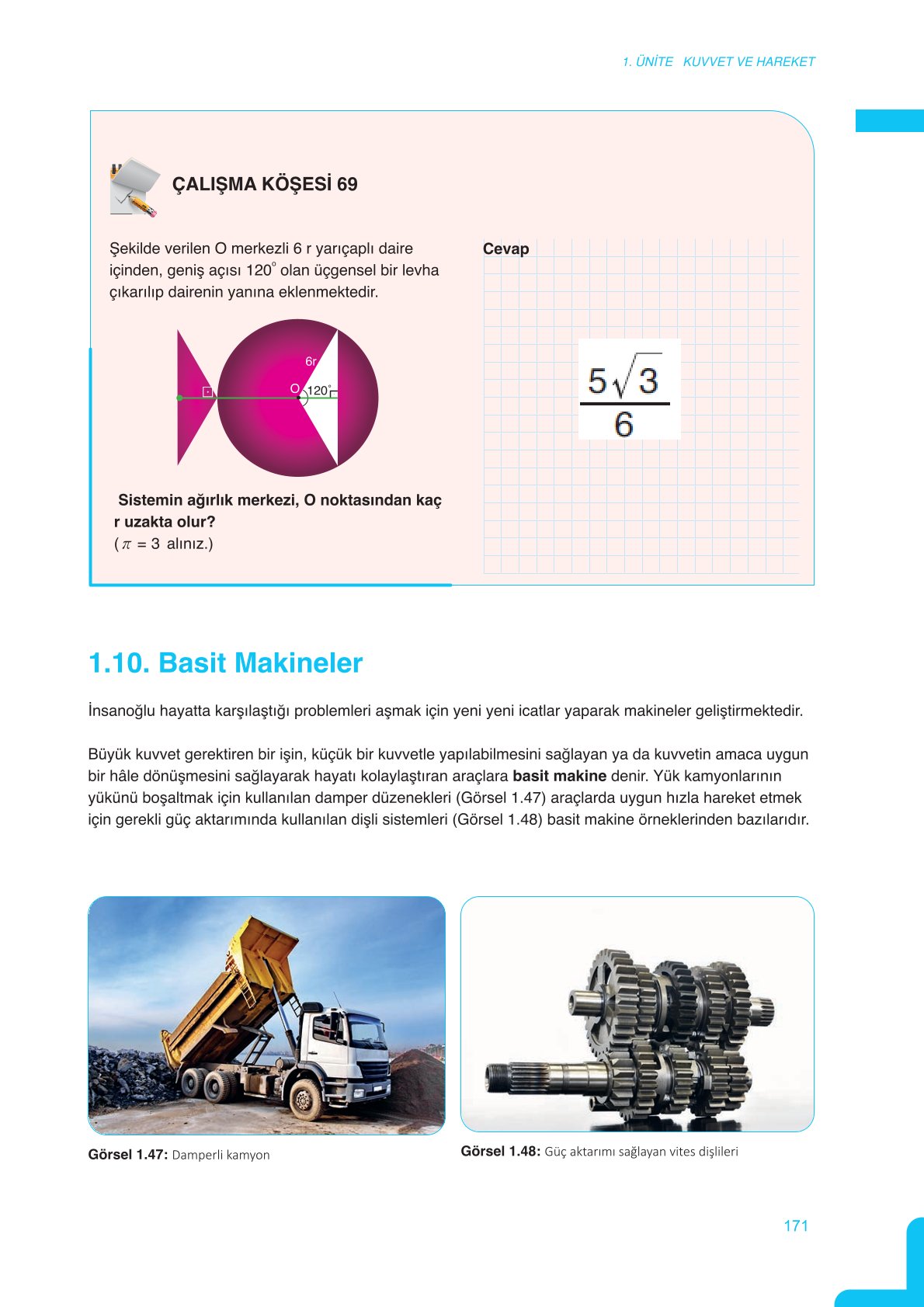 11. Sınıf Meb Yayınları Fen Lisesi Fizik Ders Kitabı Sayfa 171 Cevapları 11. Sınıf Meb Yayınları Fen Lisesi Fizik Ders Kitabı Sayfa 171 Cevapları