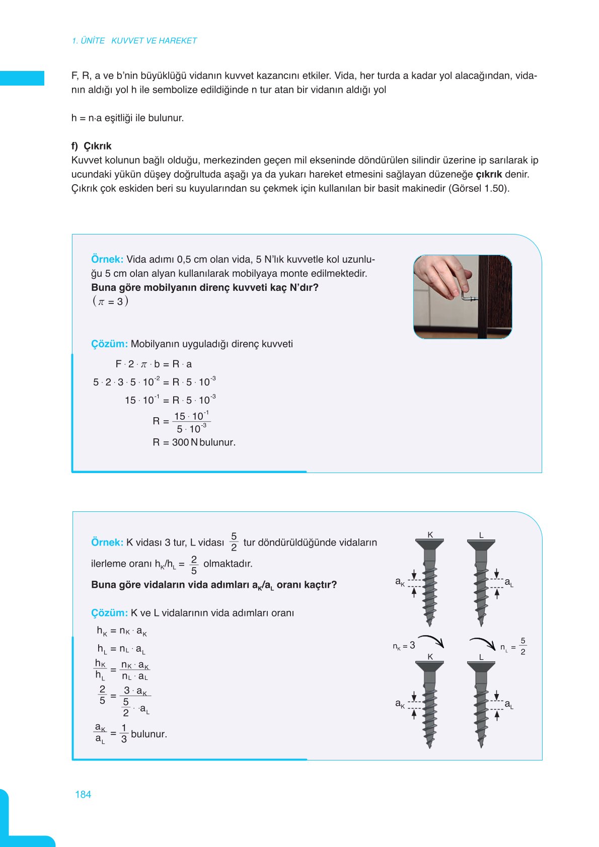 11. Sınıf Meb Yayınları Fen Lisesi Fizik Ders Kitabı Sayfa 184 Cevapları 11. Sınıf Meb Yayınları Fen Lisesi Fizik Ders Kitabı Sayfa 184 Cevapları