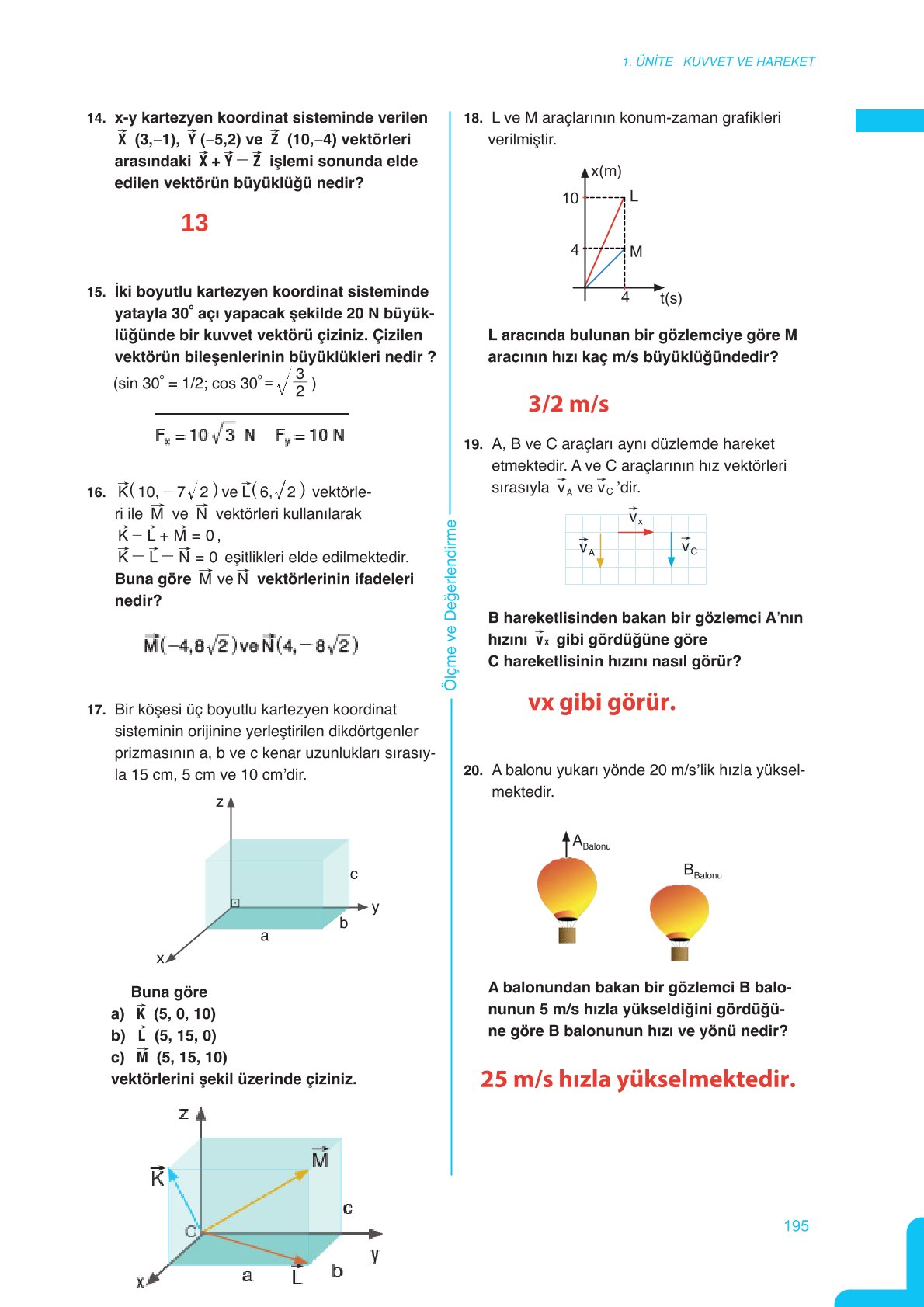 11. Sınıf Meb Yayınları Fen Lisesi Fizik Ders Kitabı Sayfa 195 Cevapları 11. Sınıf Meb Yayınları Fen Lisesi Fizik Ders Kitabı Sayfa 195 Cevapları