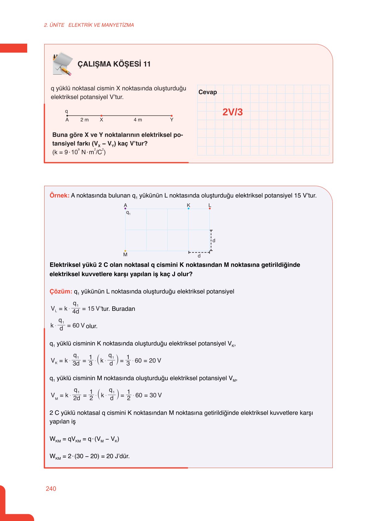 11. Sınıf Meb Yayınları Fen Lisesi Fizik Ders Kitabı Sayfa 240 Cevapları 11. Sınıf Meb Yayınları Fen Lisesi Fizik Ders Kitabı Sayfa 240 Cevapları