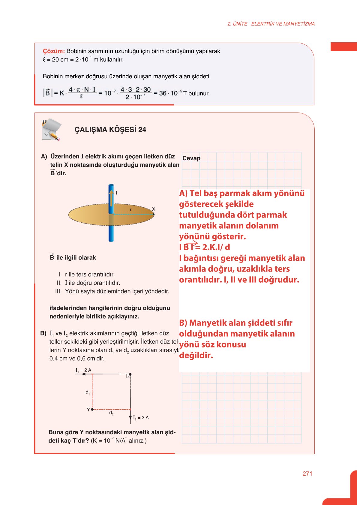 11. Sınıf Meb Yayınları Fen Lisesi Fizik Ders Kitabı Sayfa 271 Cevapları 11. Sınıf Meb Yayınları Fen Lisesi Fizik Ders Kitabı Sayfa 271 Cevapları