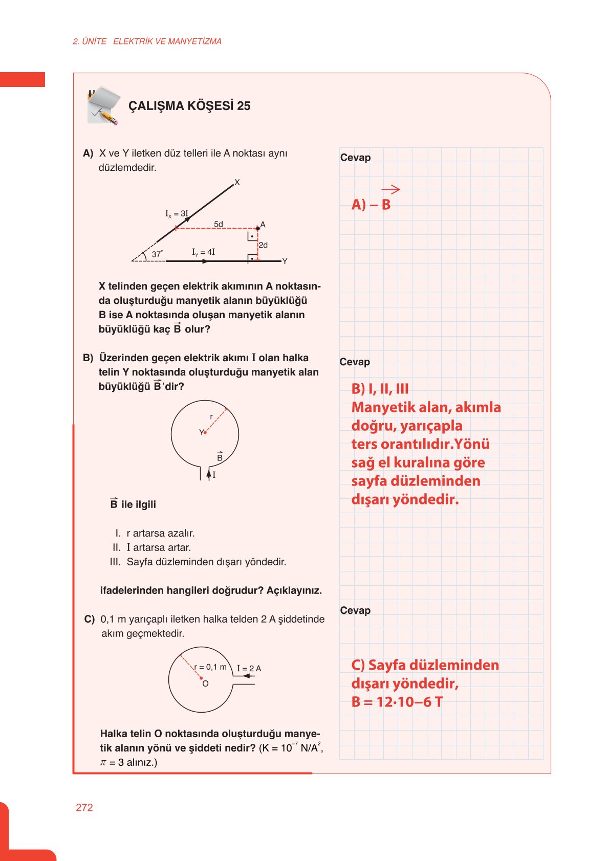 11. Sınıf Meb Yayınları Fen Lisesi Fizik Ders Kitabı Sayfa 272 Cevapları