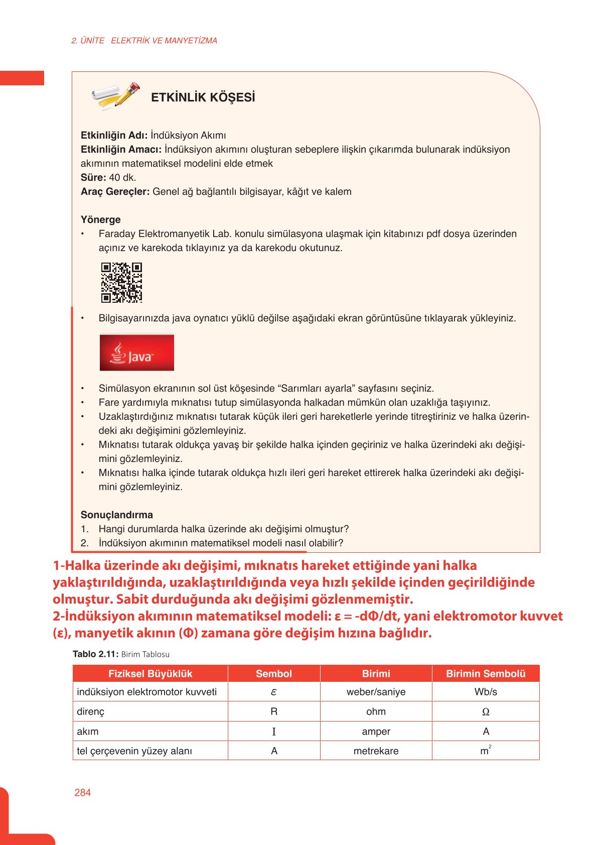 11. Sınıf Meb Yayınları Fen Lisesi Fizik Ders Kitabı Sayfa 284 Cevapları 11. Sınıf Meb Yayınları Fen Lisesi Fizik Ders Kitabı Sayfa 284 Cevapları