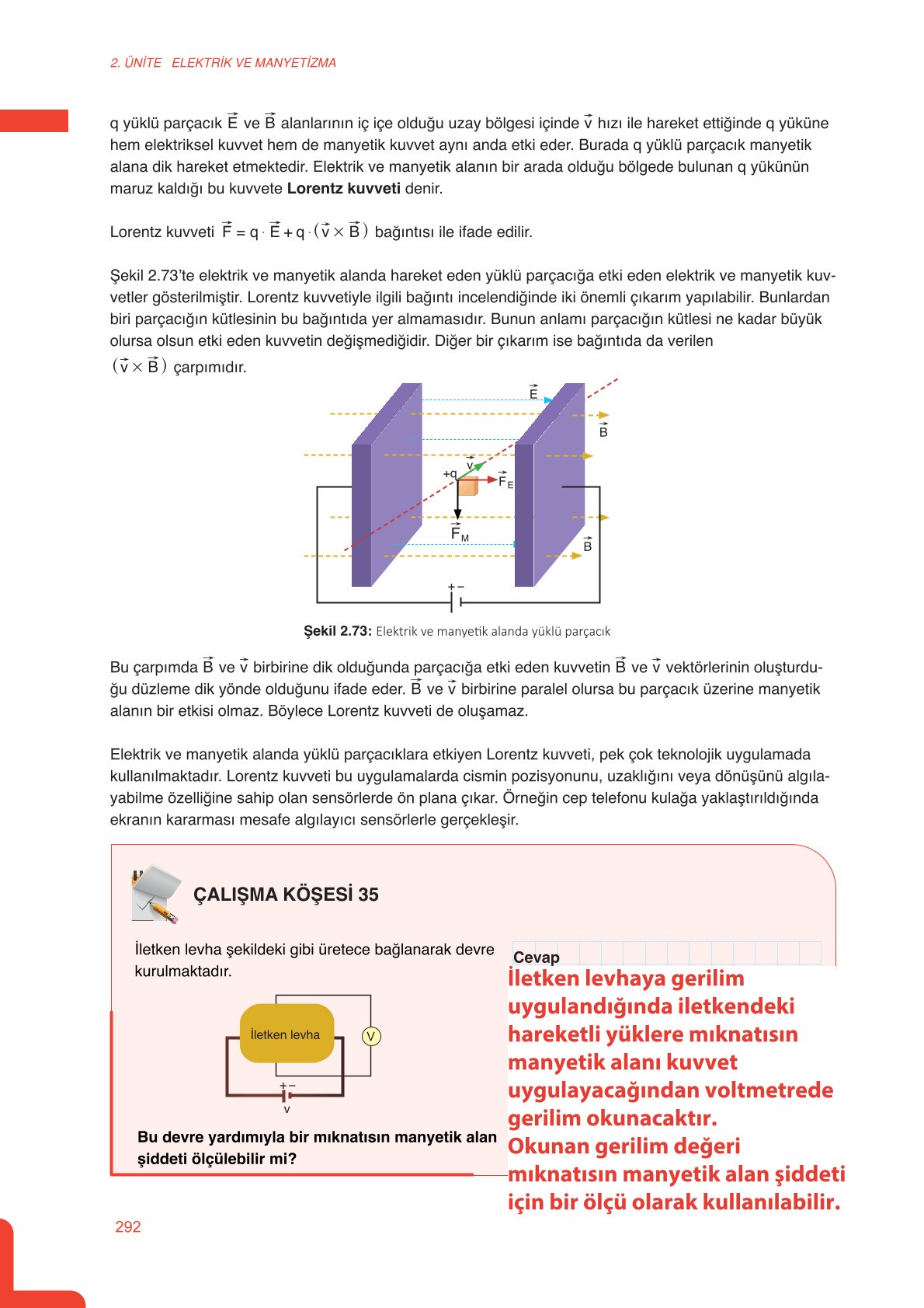 11. Sınıf Meb Yayınları Fen Lisesi Fizik Ders Kitabı Sayfa 292 Cevapları 11. Sınıf Meb Yayınları Fen Lisesi Fizik Ders Kitabı Sayfa 292 Cevapları