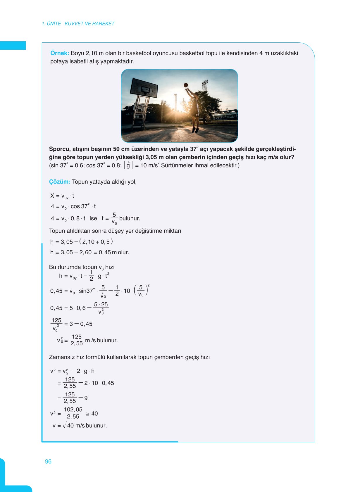 11. Sınıf Meb Yayınları Fen Lisesi Fizik Ders Kitabı Sayfa 96 Cevapları