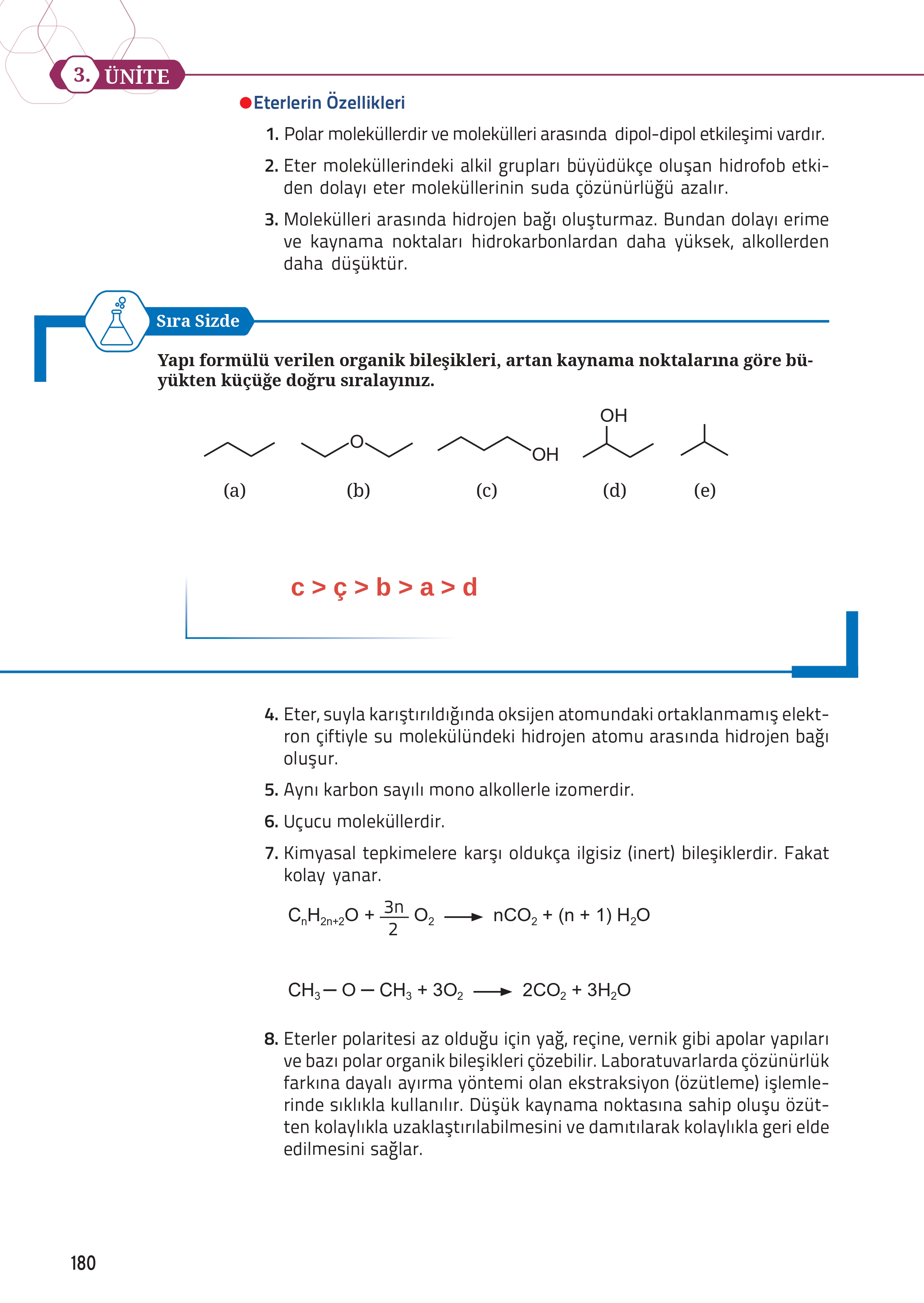 12. Sınıf Meb Yayınları Fen Lisesi Kimya Ders Kitabı Sayfa 180 Cevapları