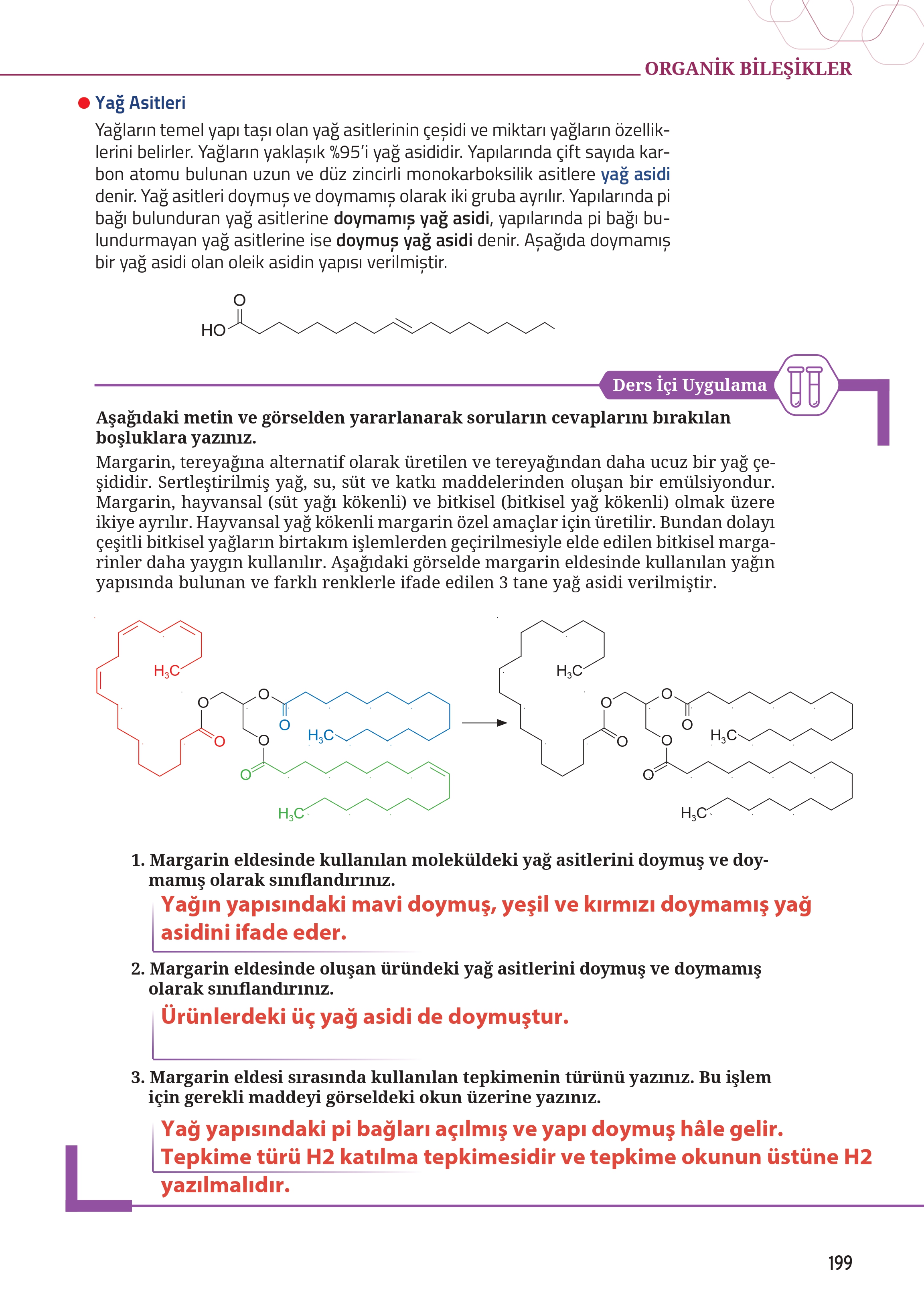 12. Sınıf Meb Yayınları Fen Lisesi Kimya Ders Kitabı Sayfa 199 Cevapları