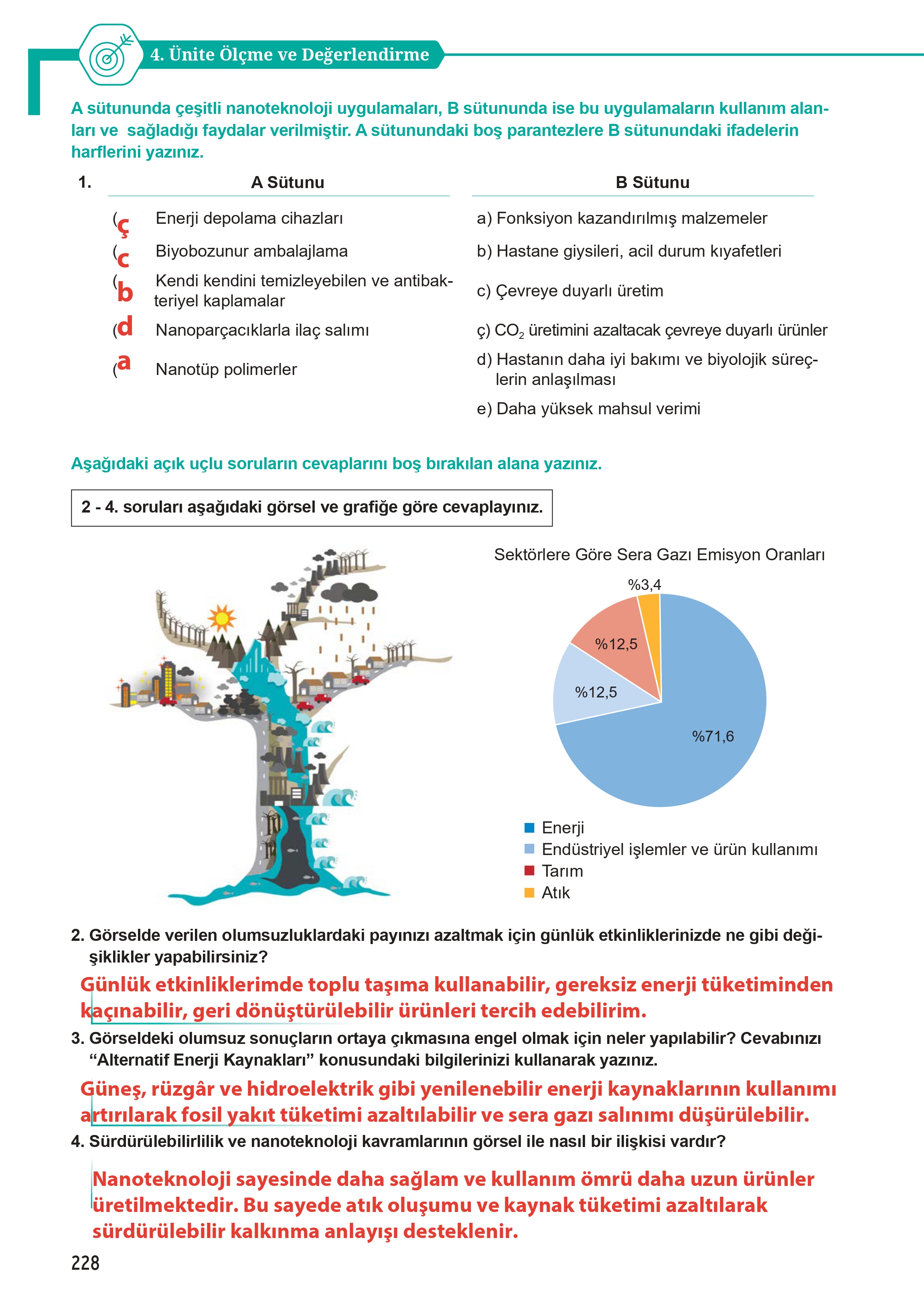 12. Sınıf Meb Yayınları Fen Lisesi Kimya Ders Kitabı Sayfa 228 Cevapları
