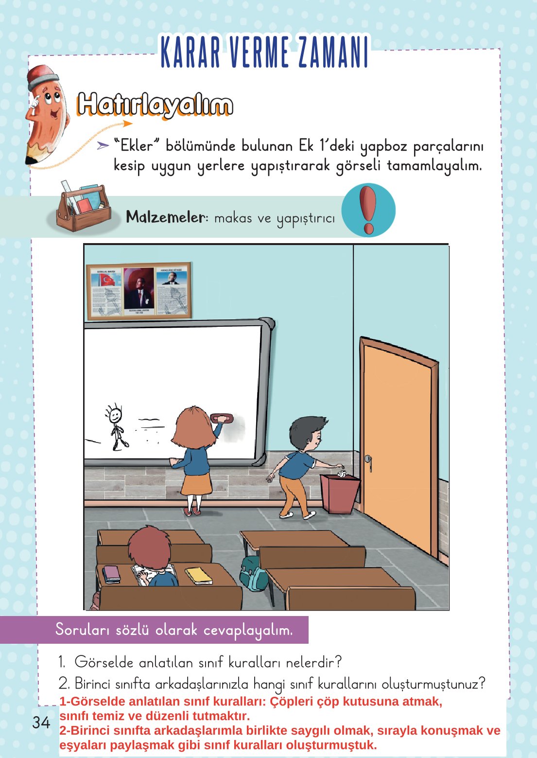 2. Sınıf Meb Yayınları Hayat Bilgisi 1. Kitap Ders Kitabı Sayfa 35 Cevapları