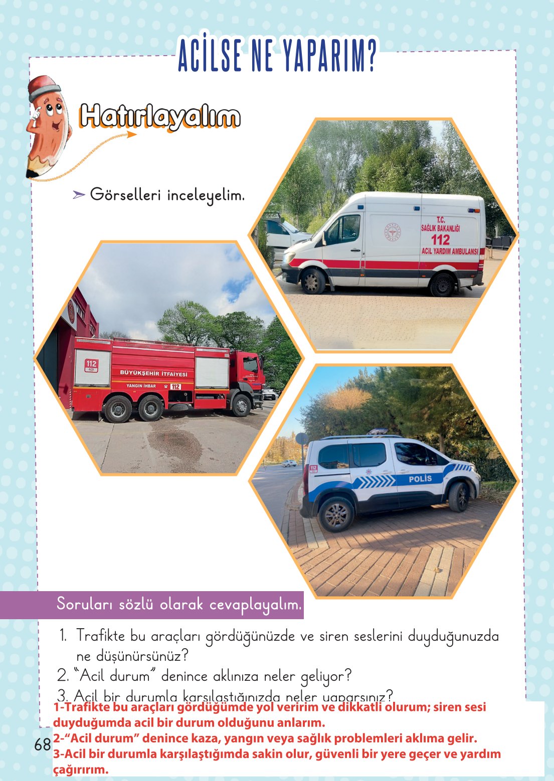 2. Sınıf Meb Yayınları Hayat Bilgisi 1. Kitap Ders Kitabı Sayfa 69 Cevapları