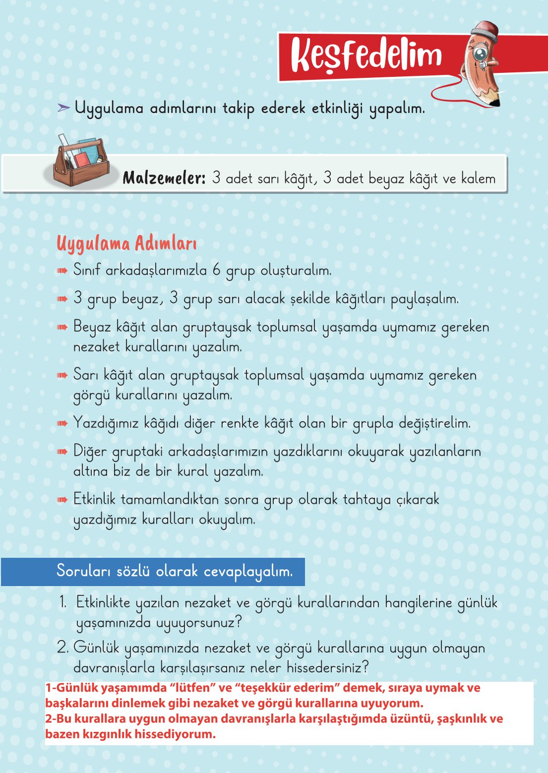 2. Sınıf Meb Yayınları Hayat Bilgisi 1. Kitap Ders Kitabı Sayfa 90 Cevapları