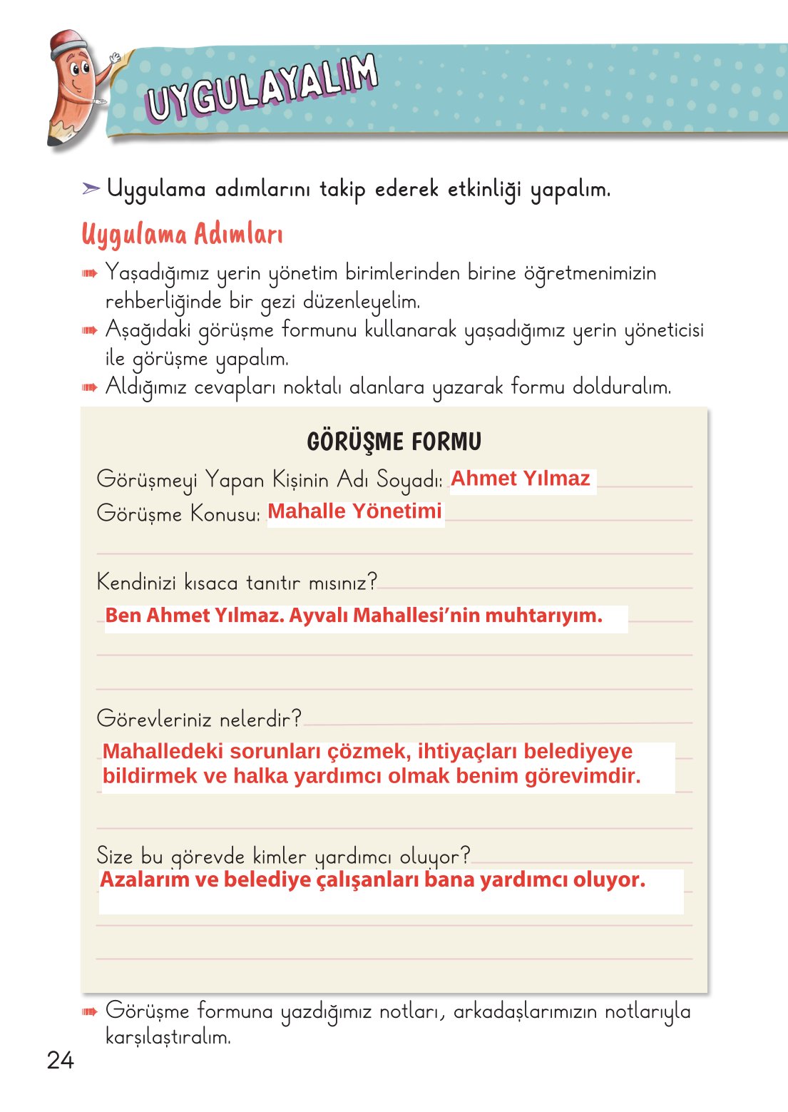 2. Sınıf Meb Yayınları Hayat Bilgisi 2. Kitap Ders Kitabı Sayfa 25 Cevapları