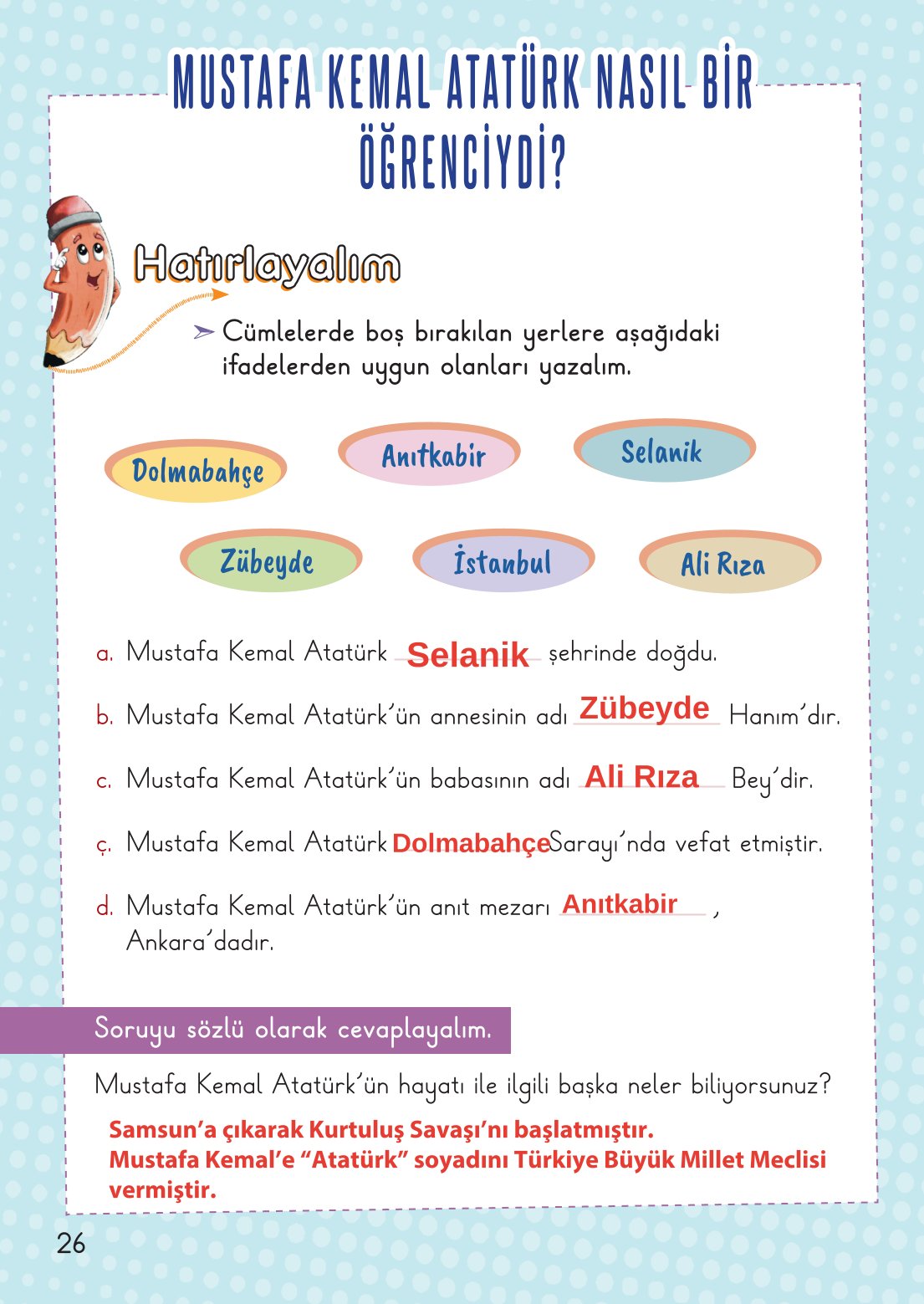 2. Sınıf Meb Yayınları Hayat Bilgisi 2. Kitap Ders Kitabı Sayfa 27 Cevapları