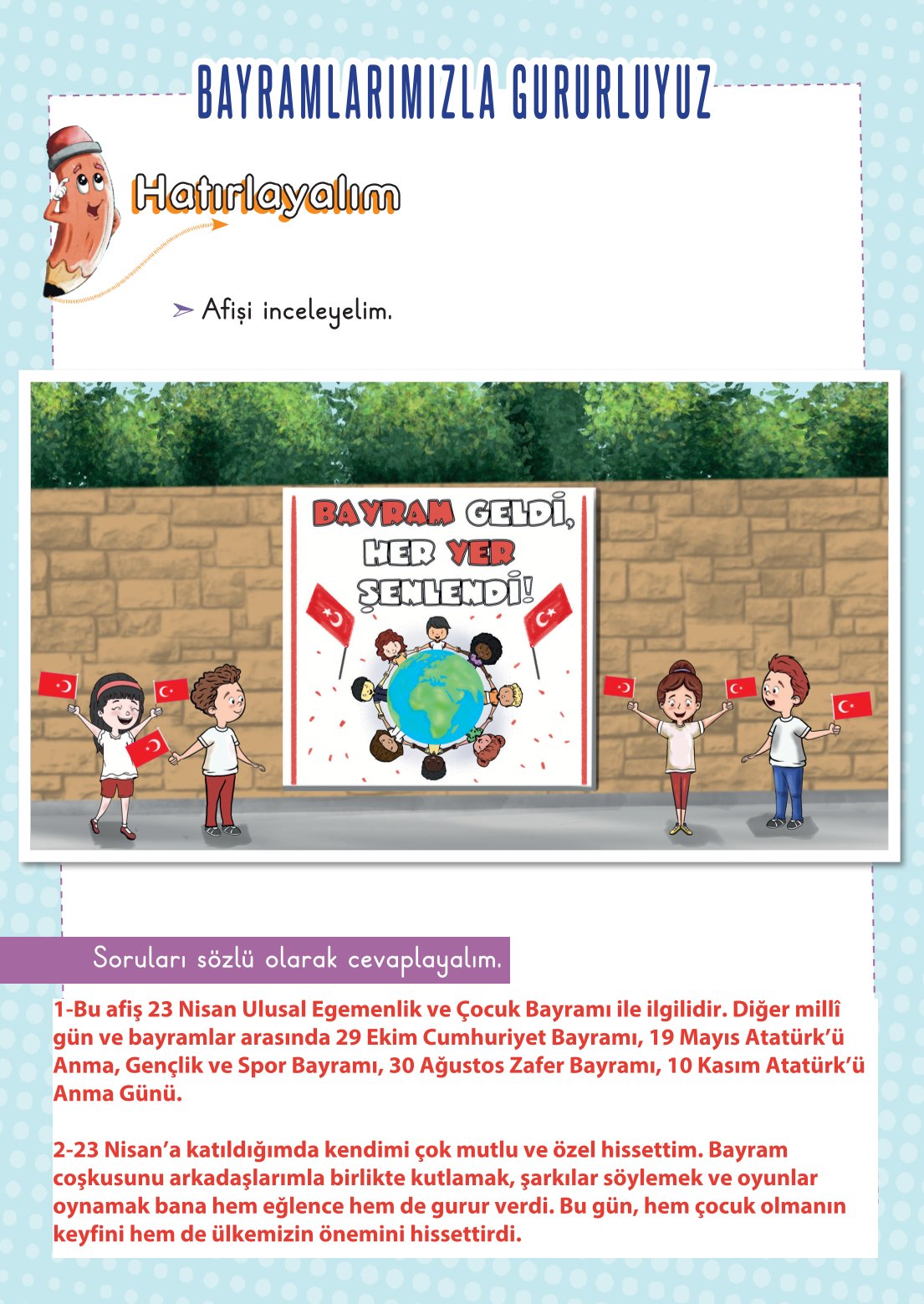 2. Sınıf Meb Yayınları Hayat Bilgisi 2. Kitap Ders Kitabı Sayfa 33 Cevapları