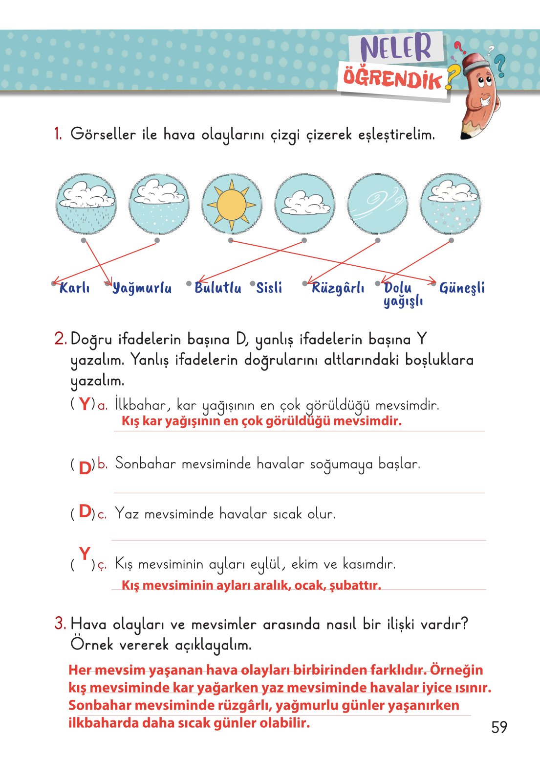 2. Sınıf Meb Yayınları Hayat Bilgisi 2. Kitap Ders Kitabı Sayfa 60 Cevapları